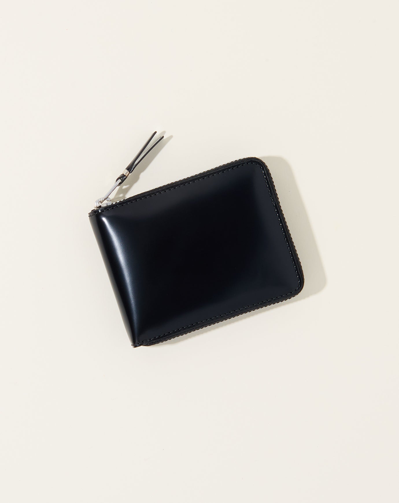 Comme des Garçons Mirror Inside Full Zip Wallet in Silver