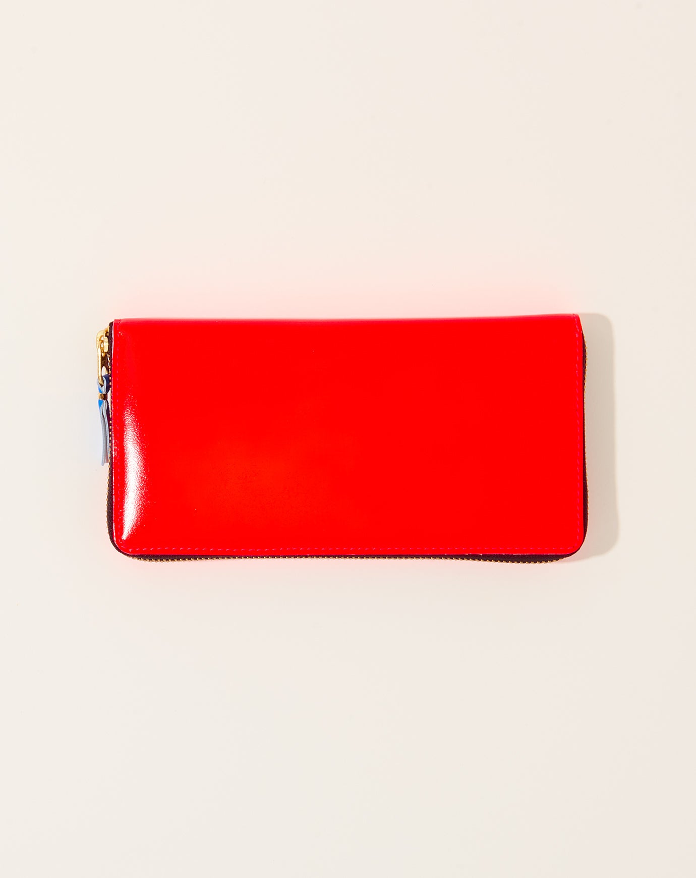 Comme des Garçons Leather Wallet in Super Fluo Orange