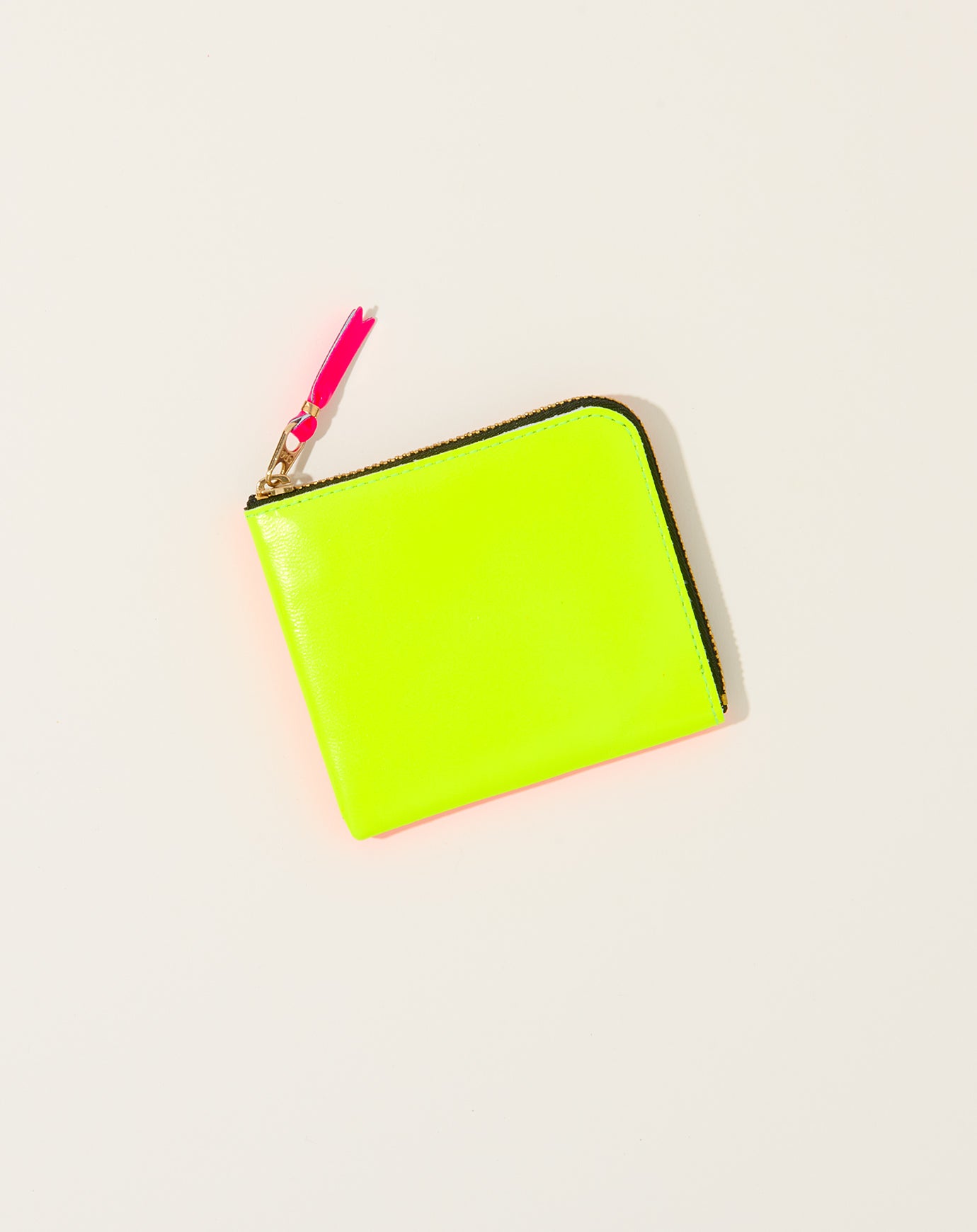 Comme des Garçons Super Fluo Zip Around Wallet in Orange and Yellow