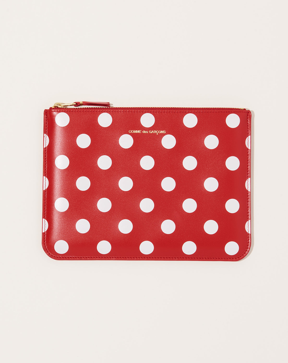 Polka Dots Printed Wallet Pouch in Red Comme des Garçons Covet