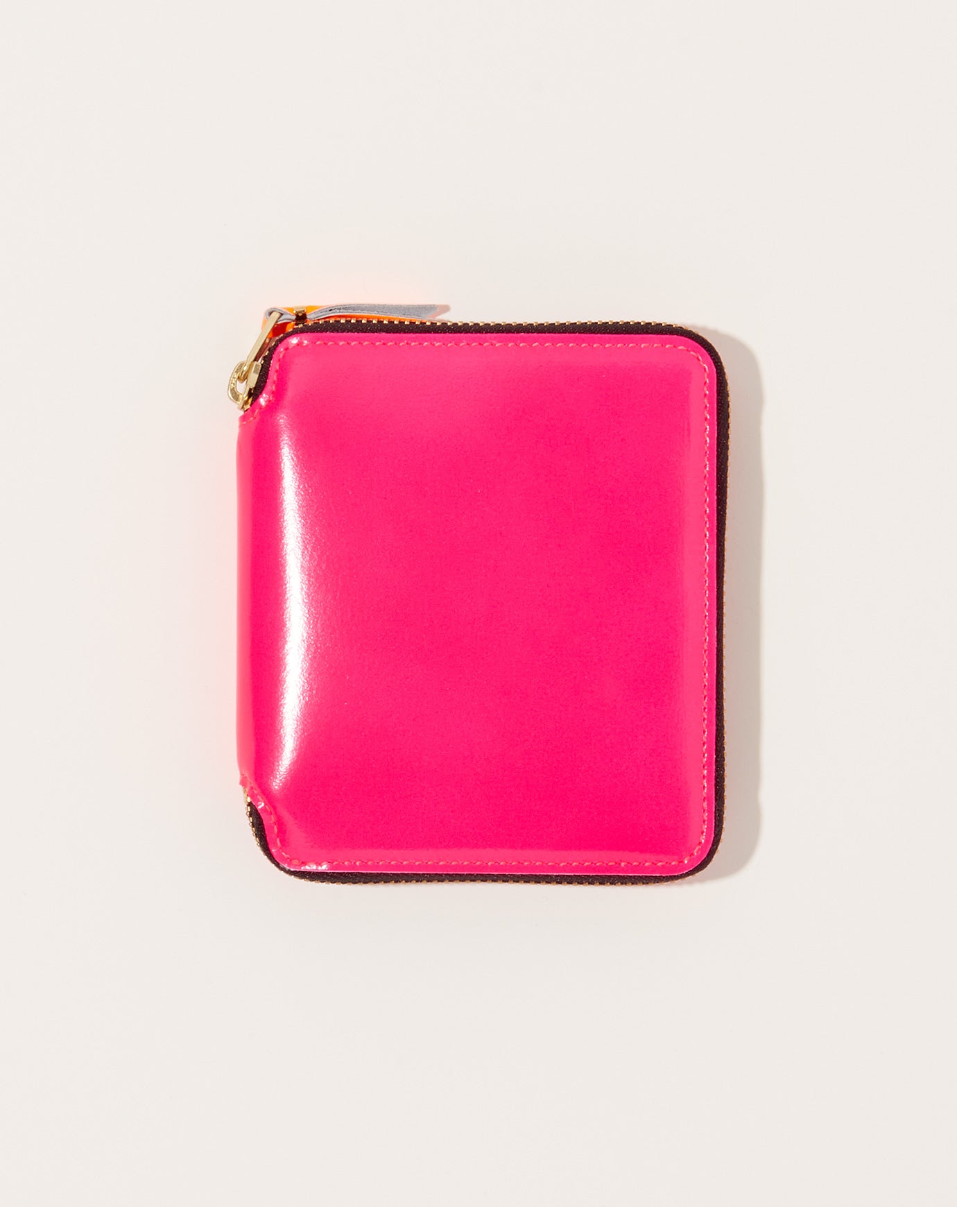 Comme des Garçons  Super Fluo Full Zip Wallet in Pink