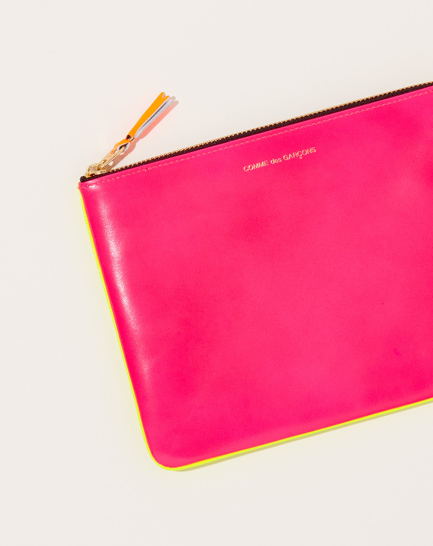 Comme des Garçons  Super Fluo Wallet Pouch in Pink and Yellow