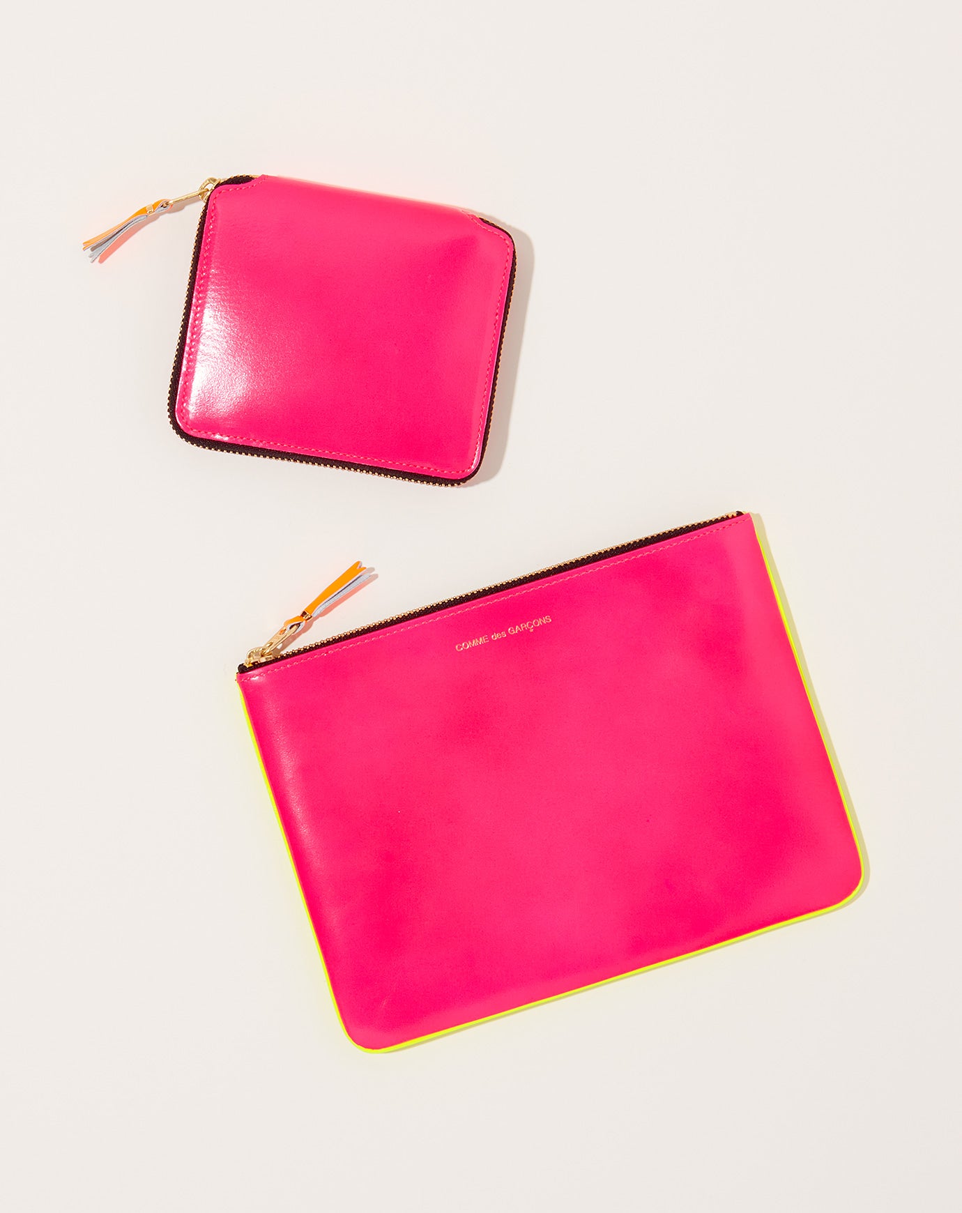 Comme des Garçons  Super Fluo Wallet Pouch in Pink and Yellow