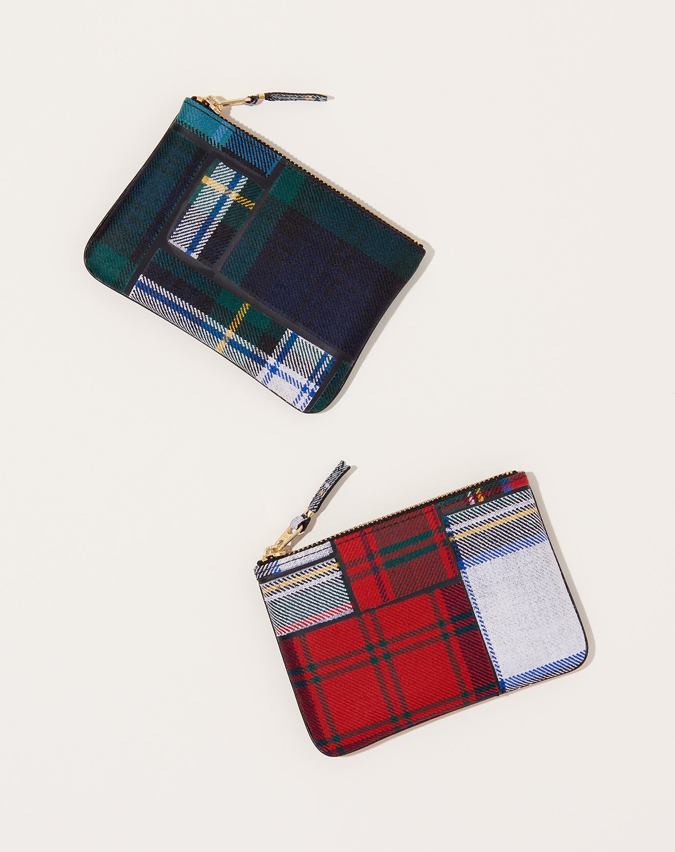 Comme des Garçons  Tartan Patchwork Pouch in Red