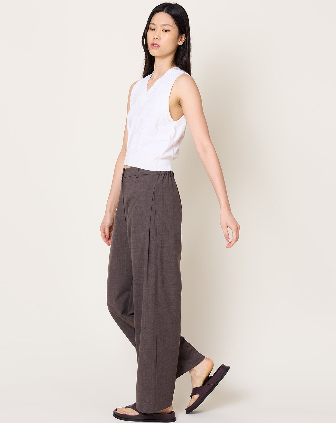 Cordera Checkered Cotton & Cashmere Waistcoat in White