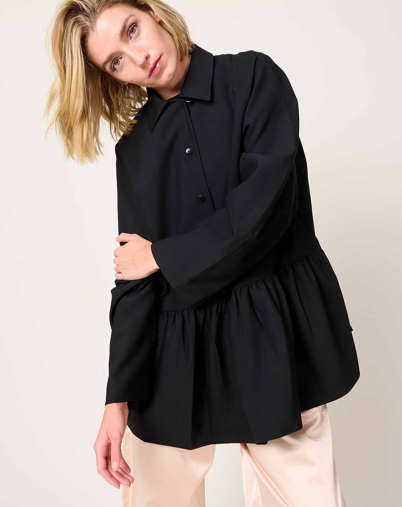 Cordera Tailoring Peplum Jacket in Black