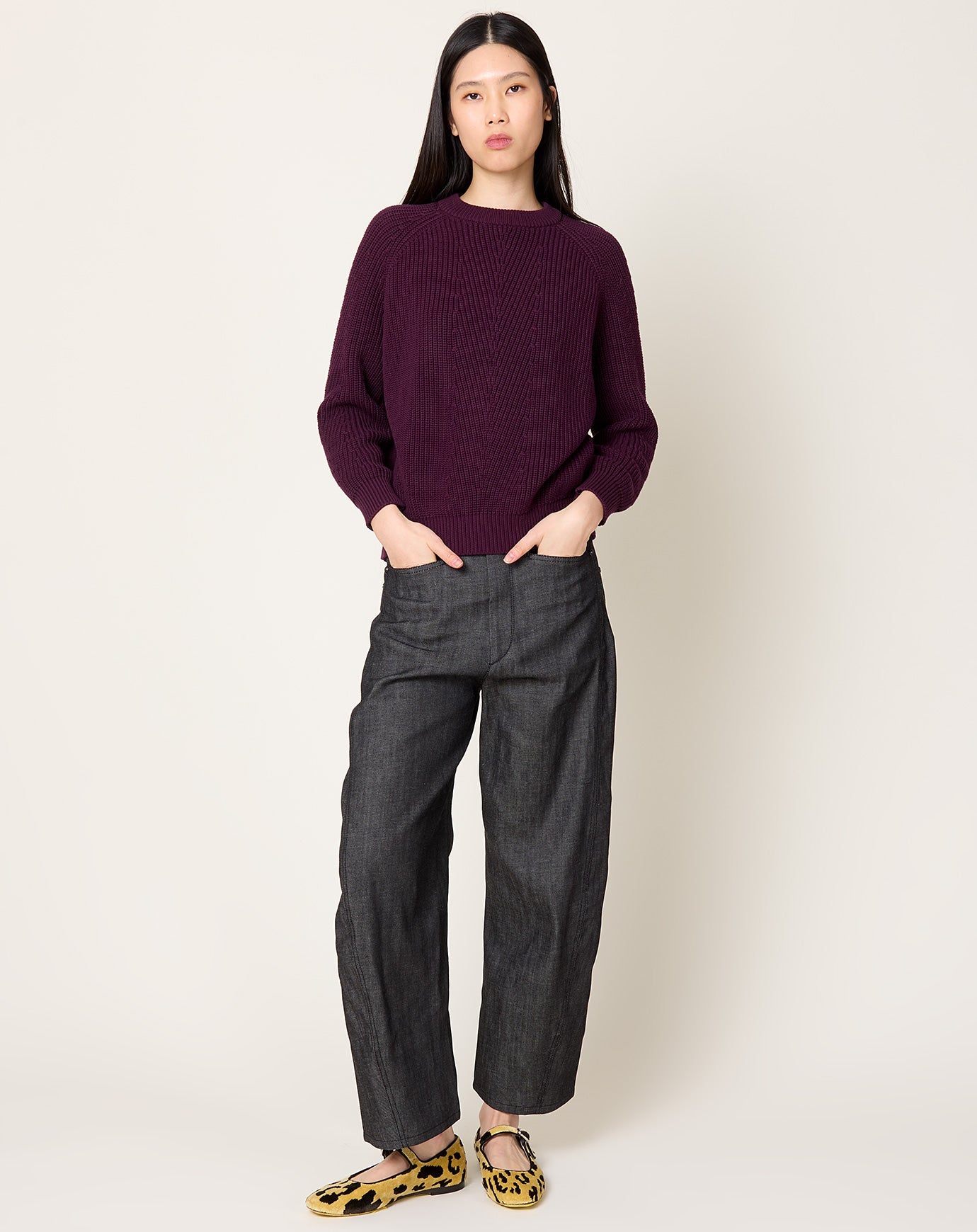 Demylee Chelsea Sweater in Aubergine