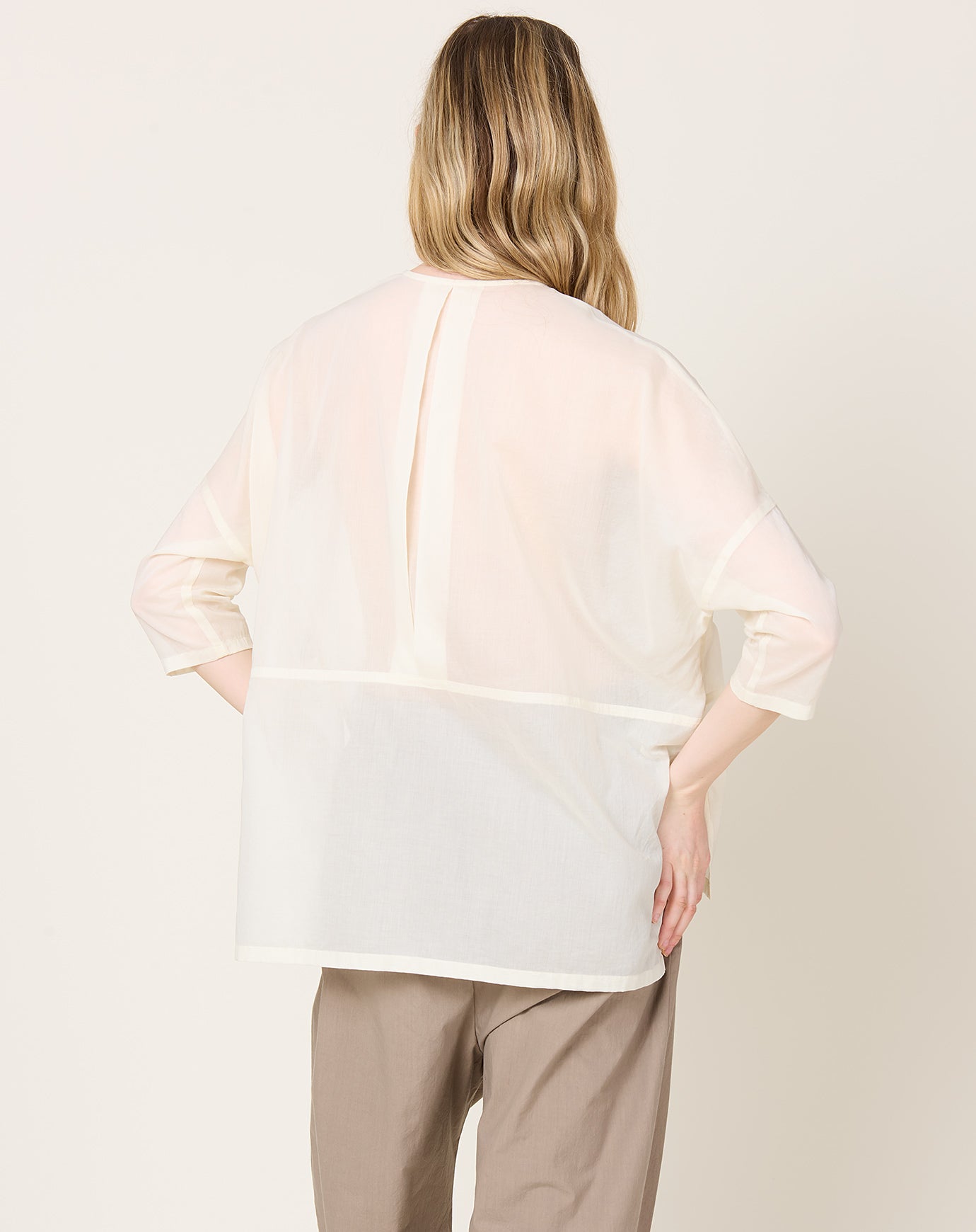 evam eva Cotton Voil Pullover in Antique White