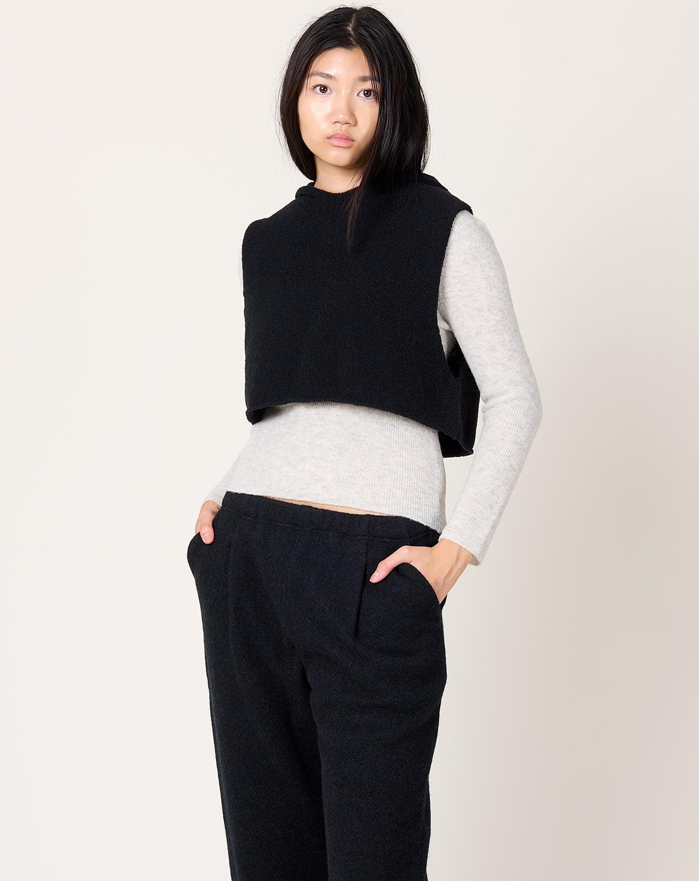 evam eva Renew Wool Hooded Vest