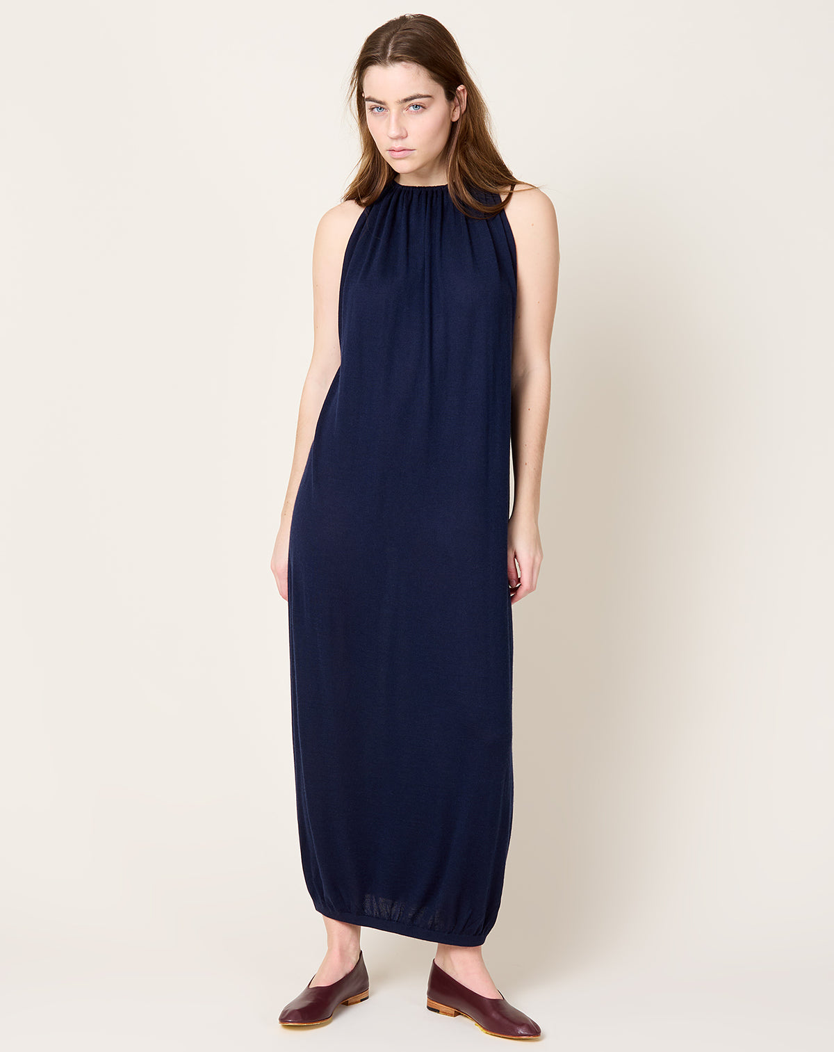 wingstop blue cheese dressing recipe Cashmere Silk Long Drape Dress in Navy | Frenckenberger | Covet + Lou
