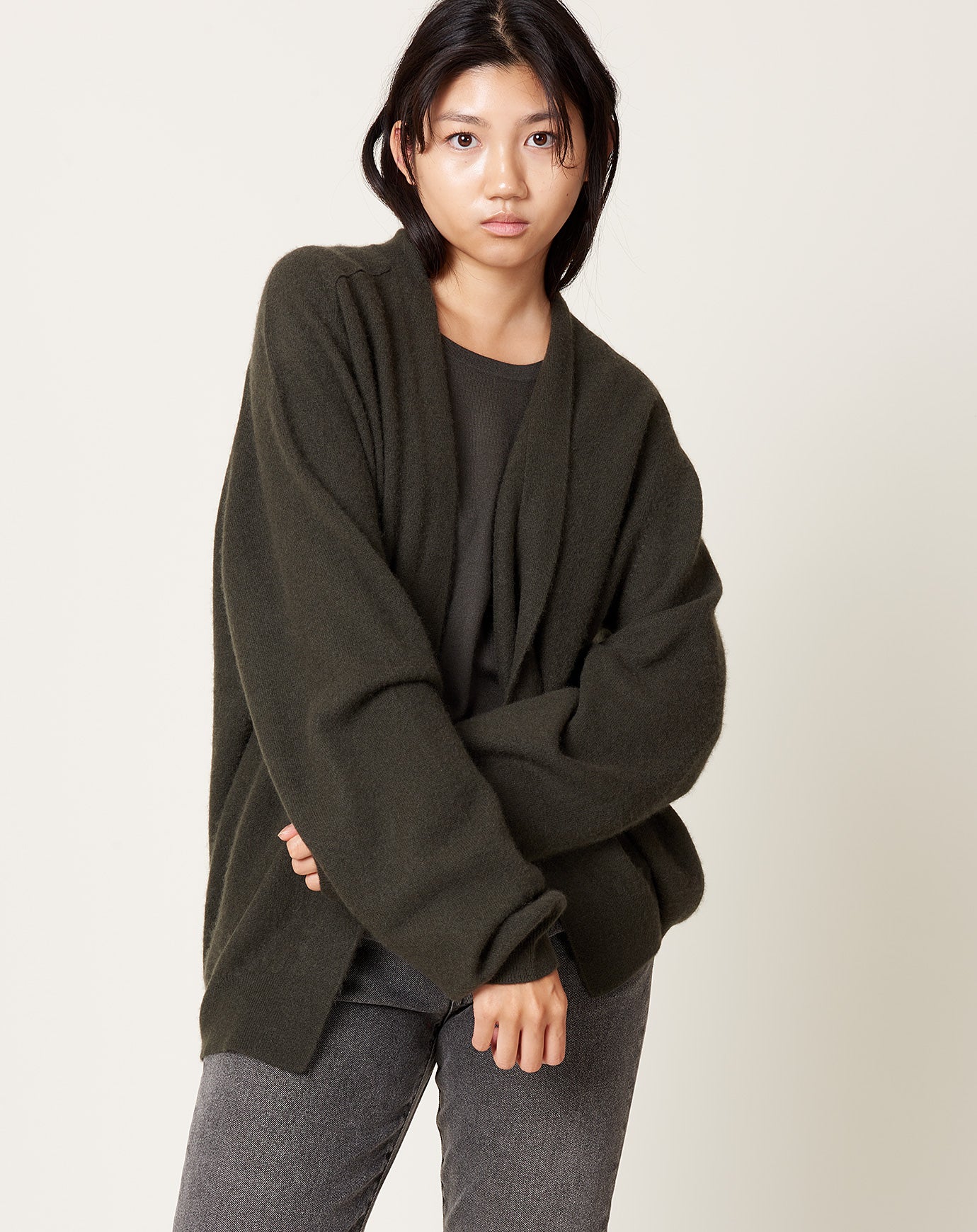 Frenckenberger Maxfield Cardigan in Black Olive