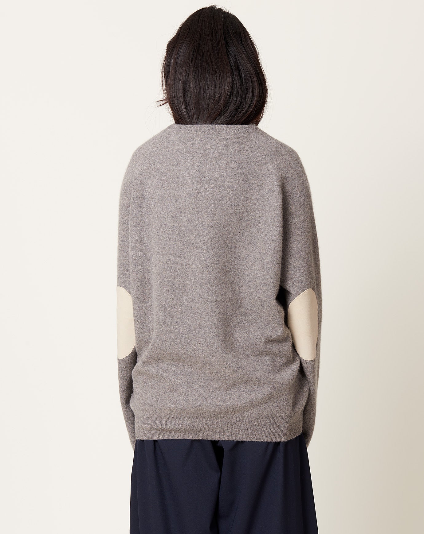 Frenckenberger Patched BF R Neck Sweater in Melange