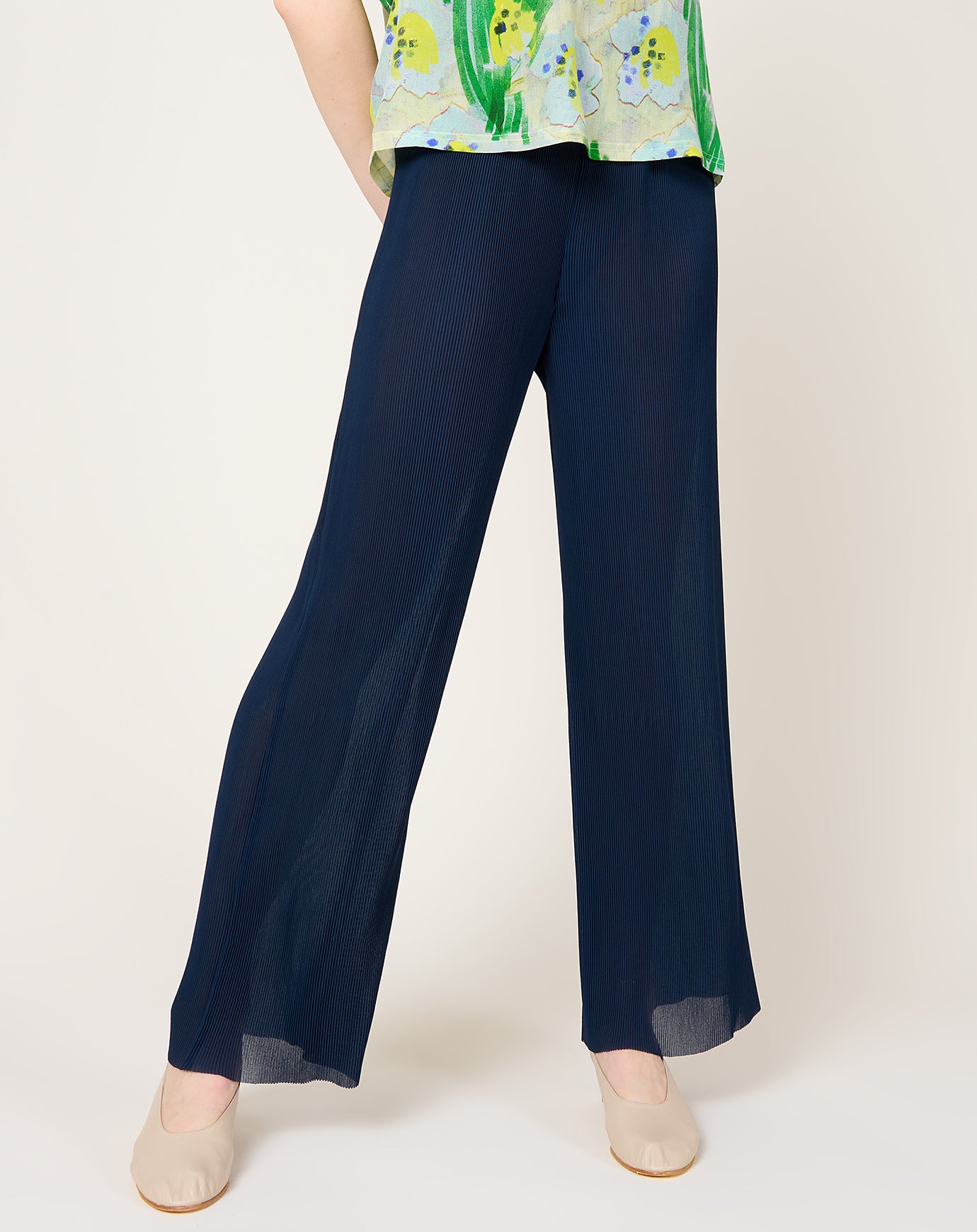 Henrik Vibskov Five Plisse Pants in Dress Blue