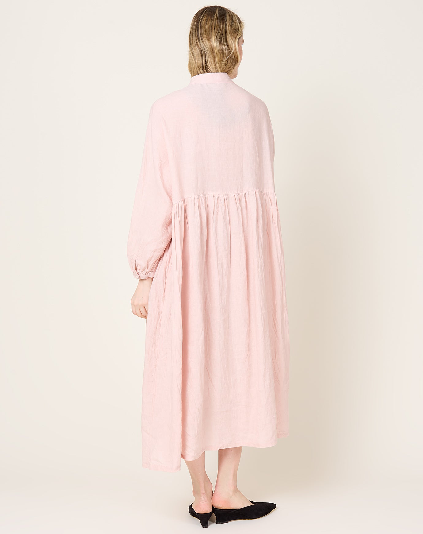 Ichi Antiquités French Linen Dress in Pink