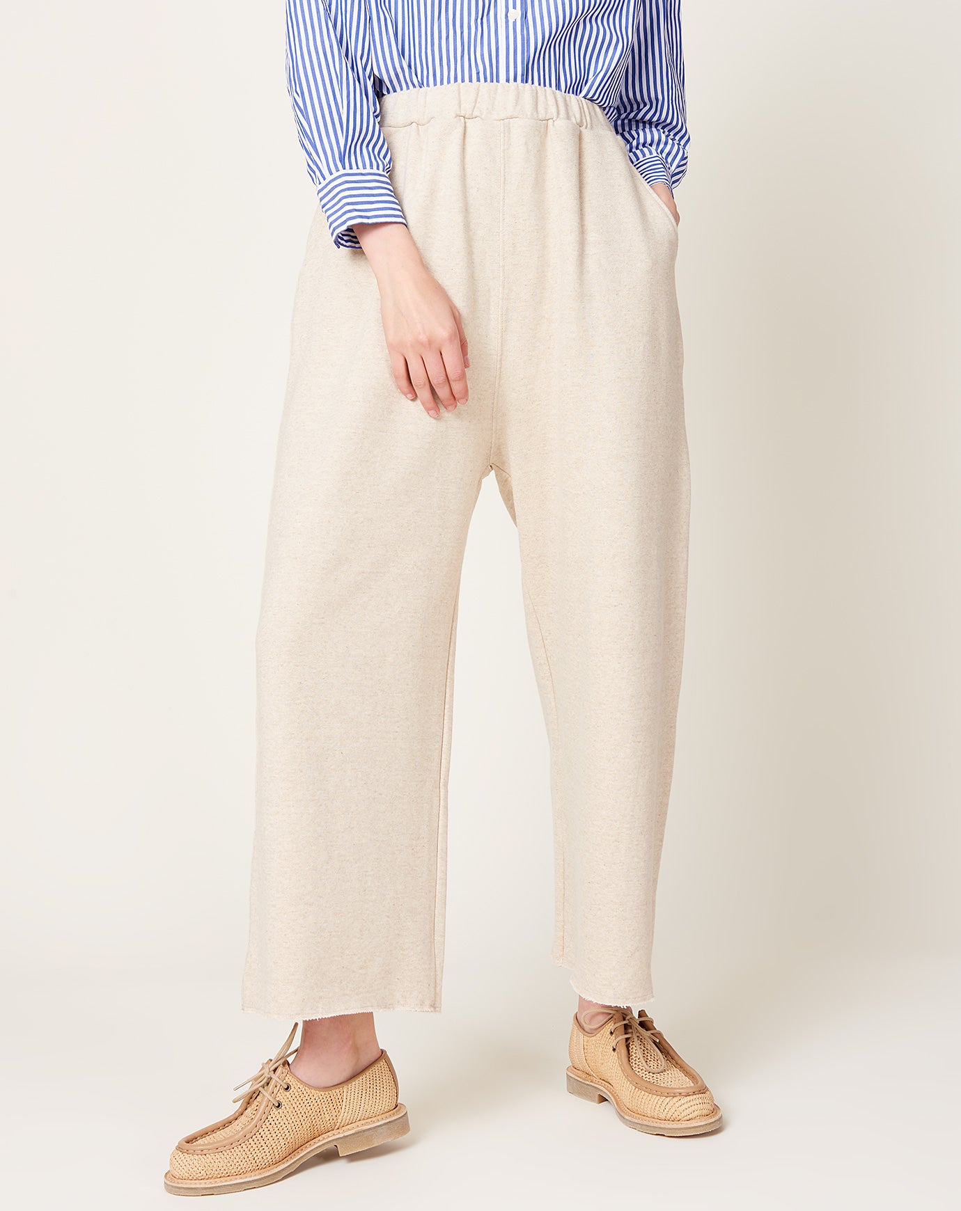 Ichi Antiquités French Terry Pants in Natural