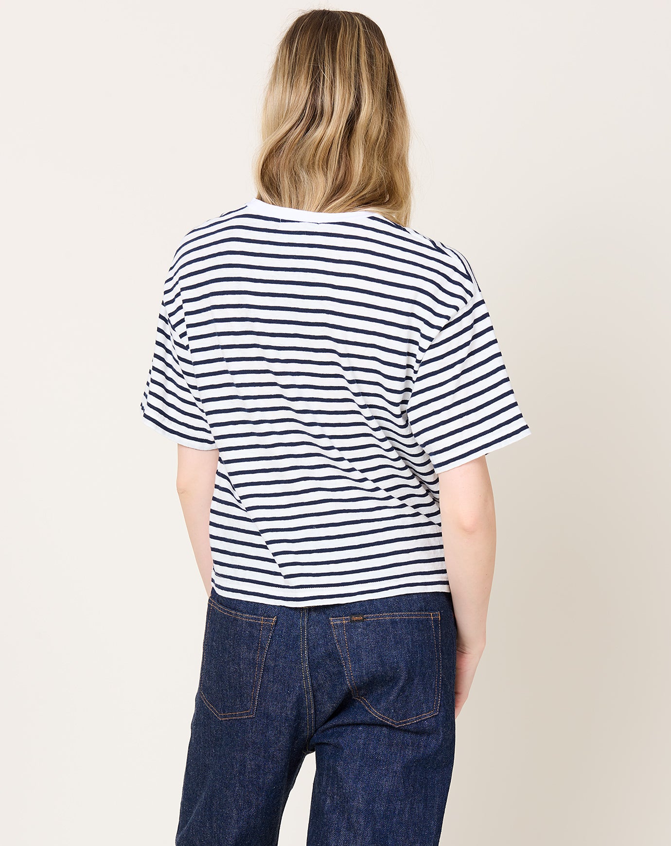 Ichi Antiquités Striped T-Shirt in White & Navy
