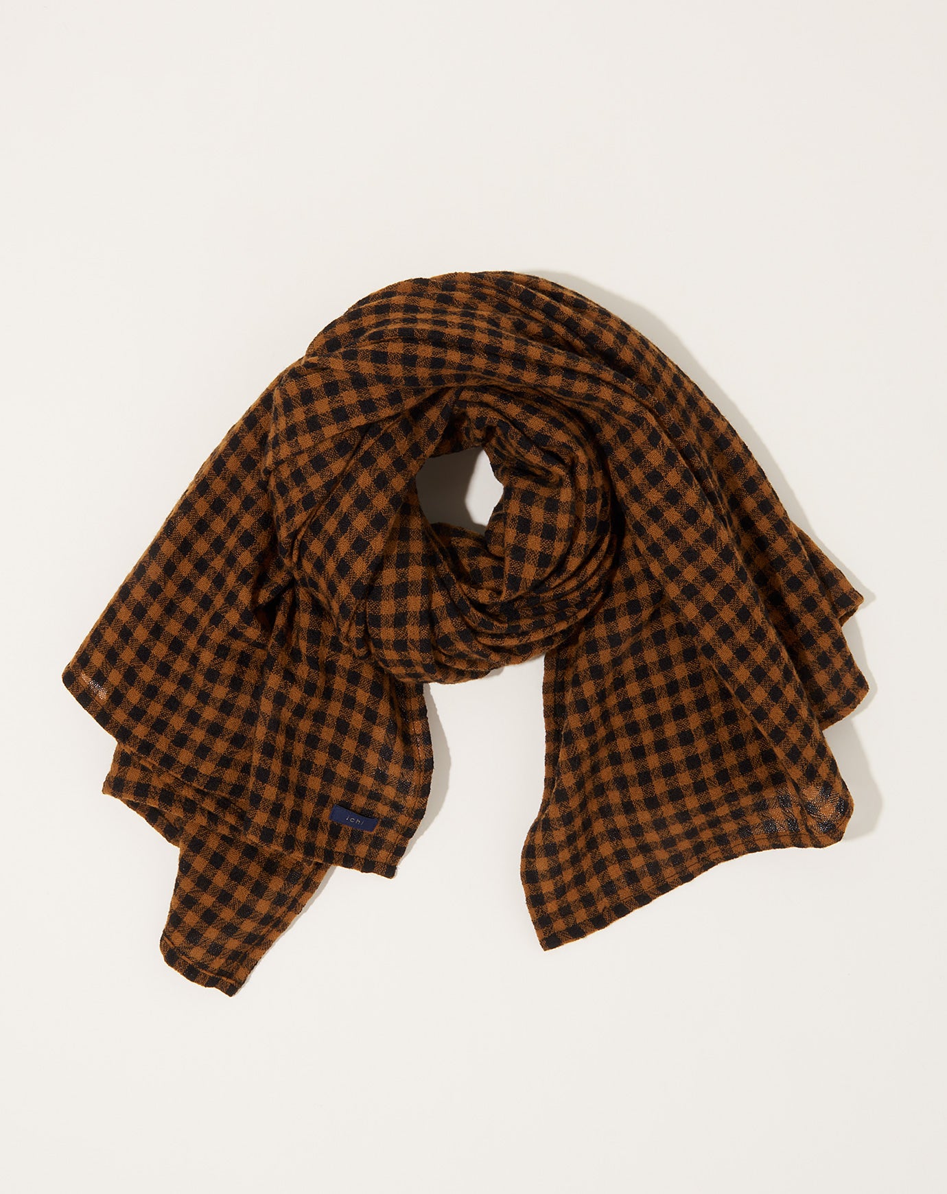 Ichi Check Stole in Mustard and Black