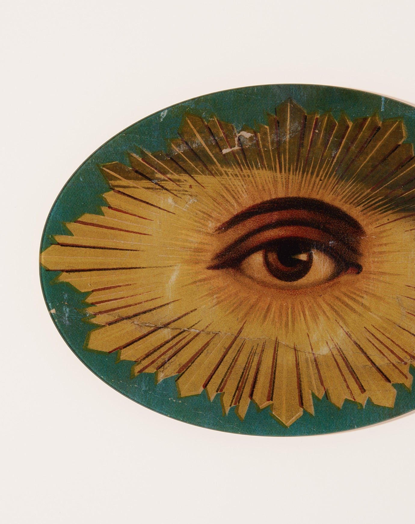 John Derian Iconic Painted Eye Oval Plate