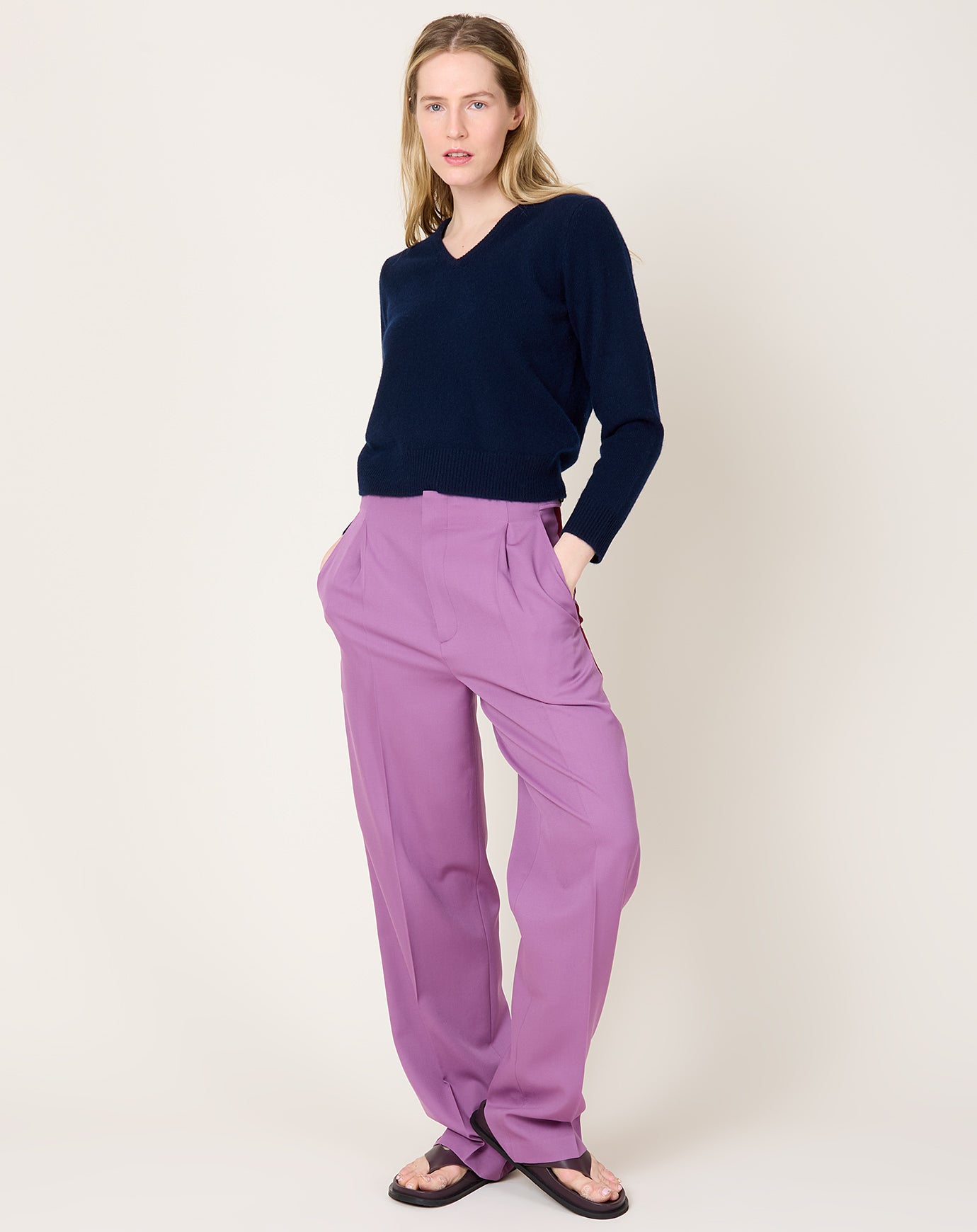 Kallmeyer Phoebe Tuxedo Trouser in Lilac