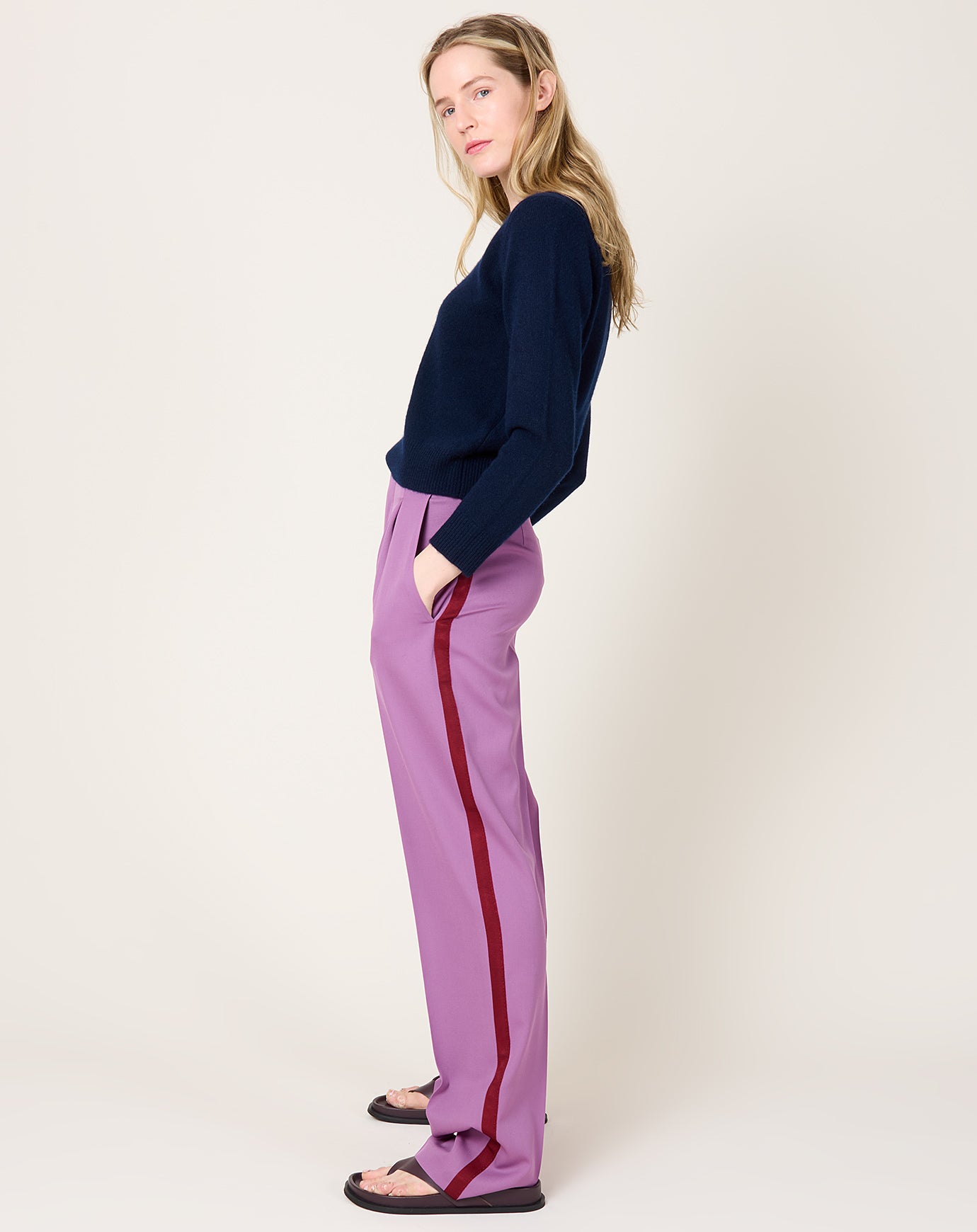 Kallmeyer Phoebe Tuxedo Trouser in Lilac