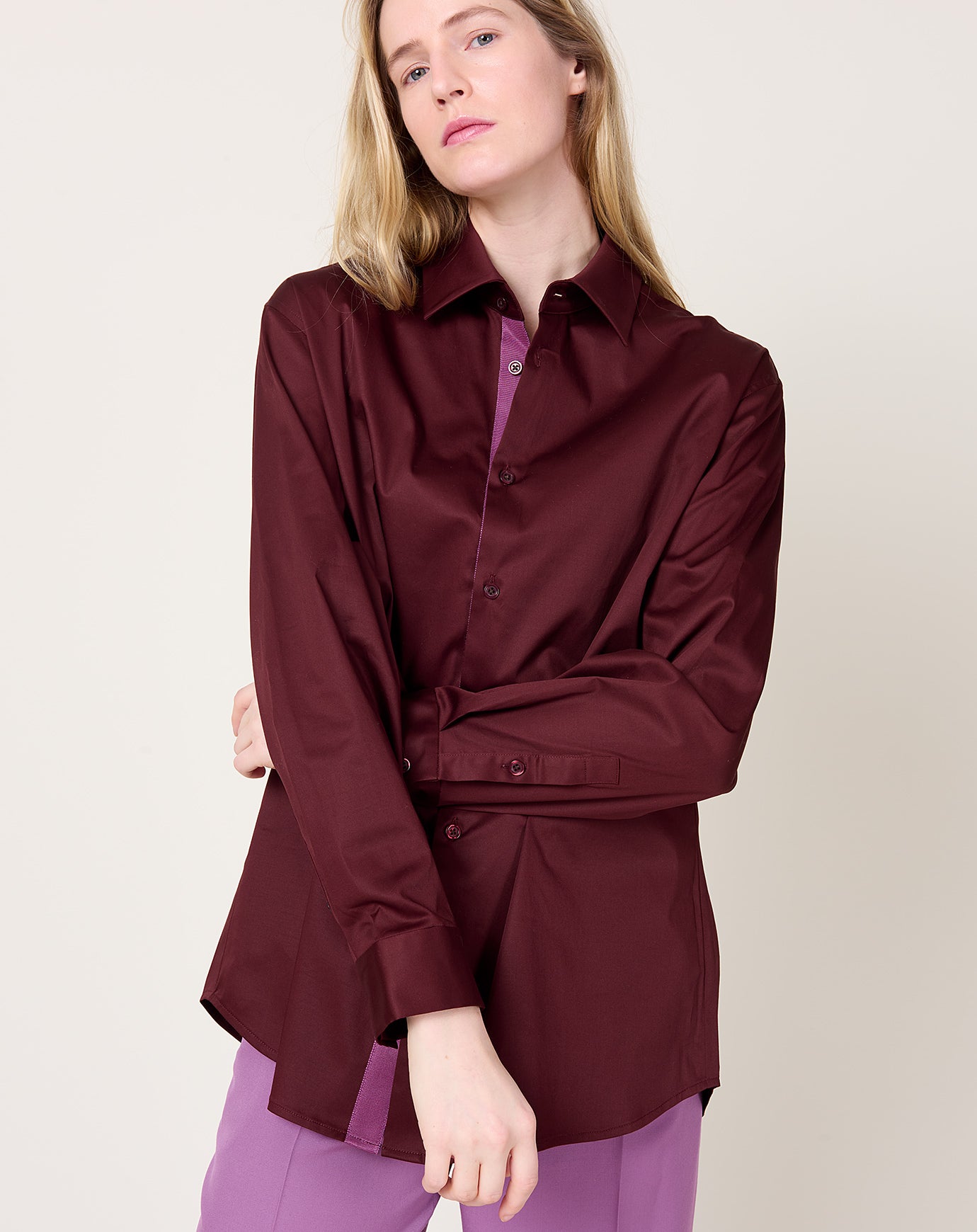 Kallmeyer Signature Button Down in Burgundy