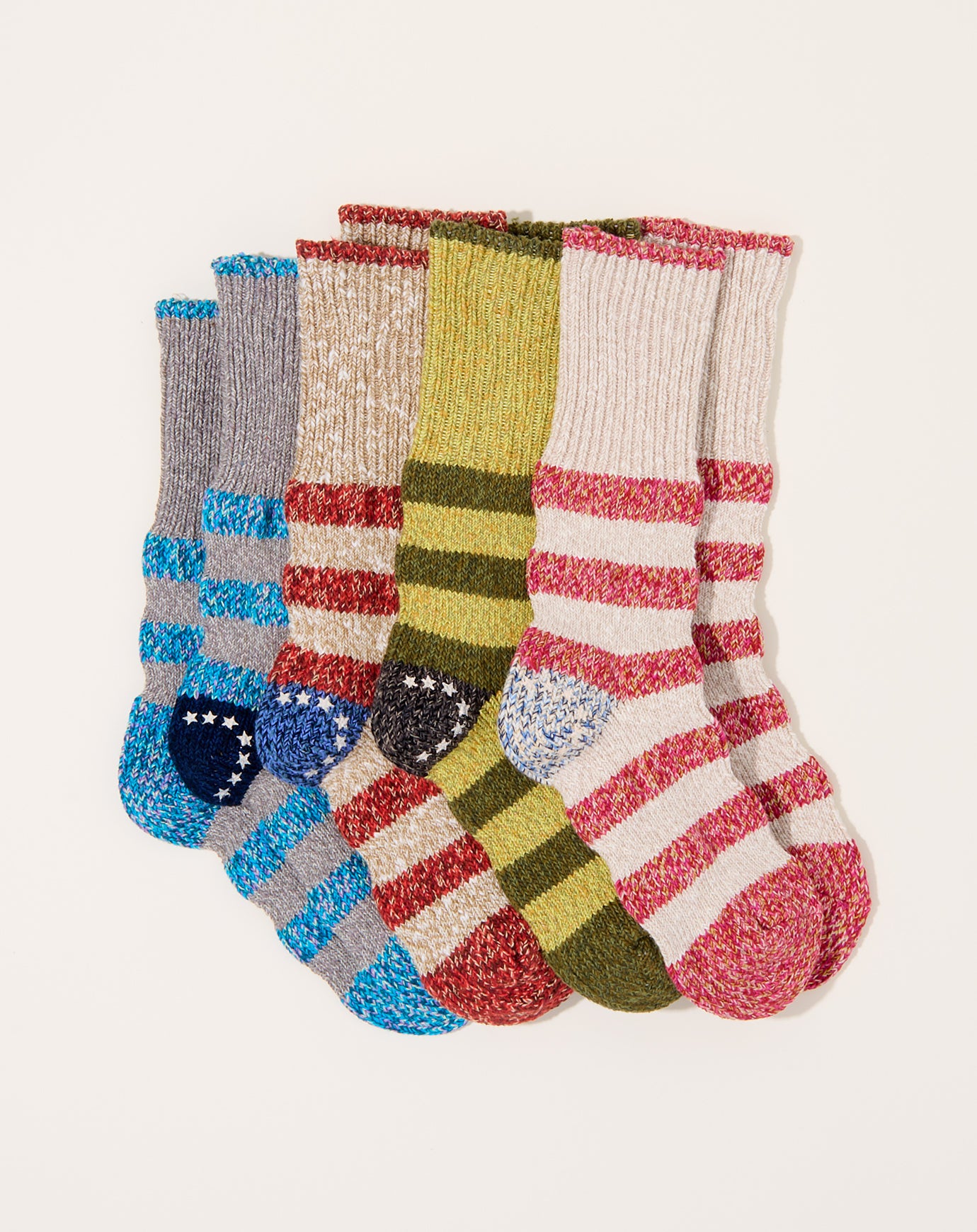 Kapital 56 Yarns Flag Stripe Socks in Pink