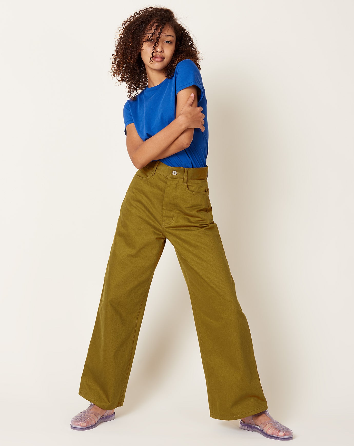 Kowtow Sailor Jeans in Chartreuse