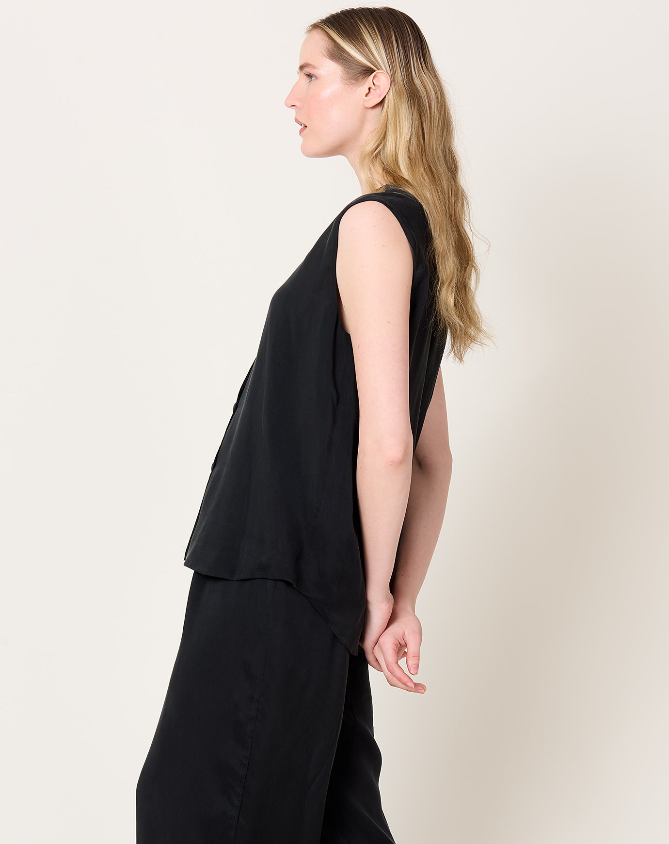 Lauren Manoogian Sanded Vest in Black