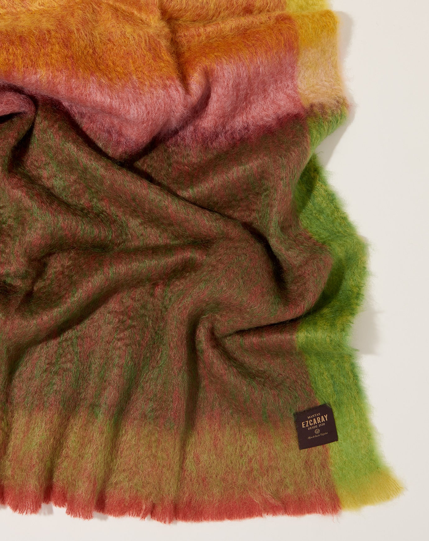 Mantas Ezcaray Mohair Rozco Blanket in Lime