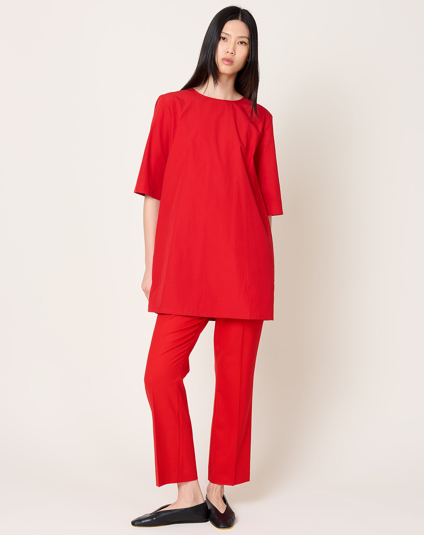 Maria McManus T-Shirt Cocoon Dress in Red Apple