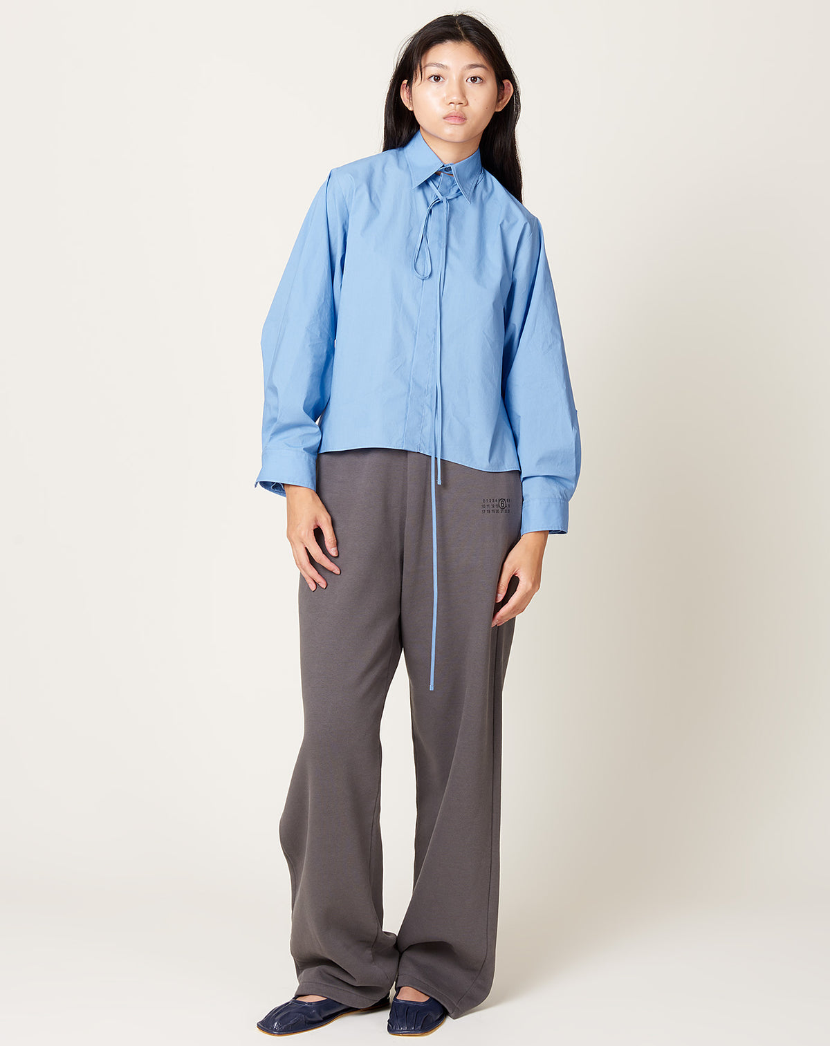 Convertible Collar Shirt in Iris Blue, MM6, Covet + Lou