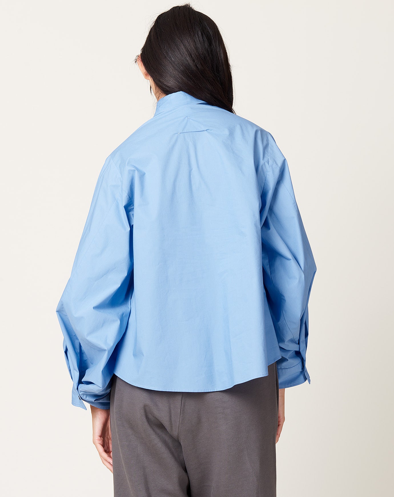 Convertible Collar Shirt in Iris Blue