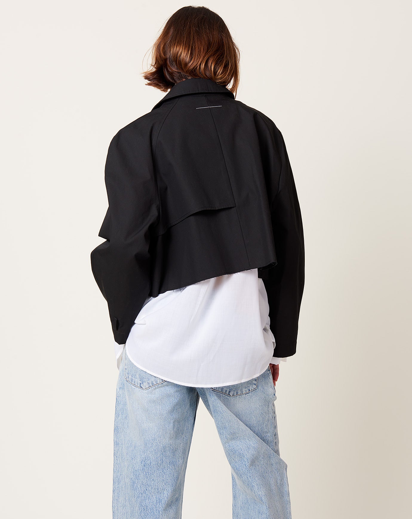 MM6 Cropped Trench Jacket in Black