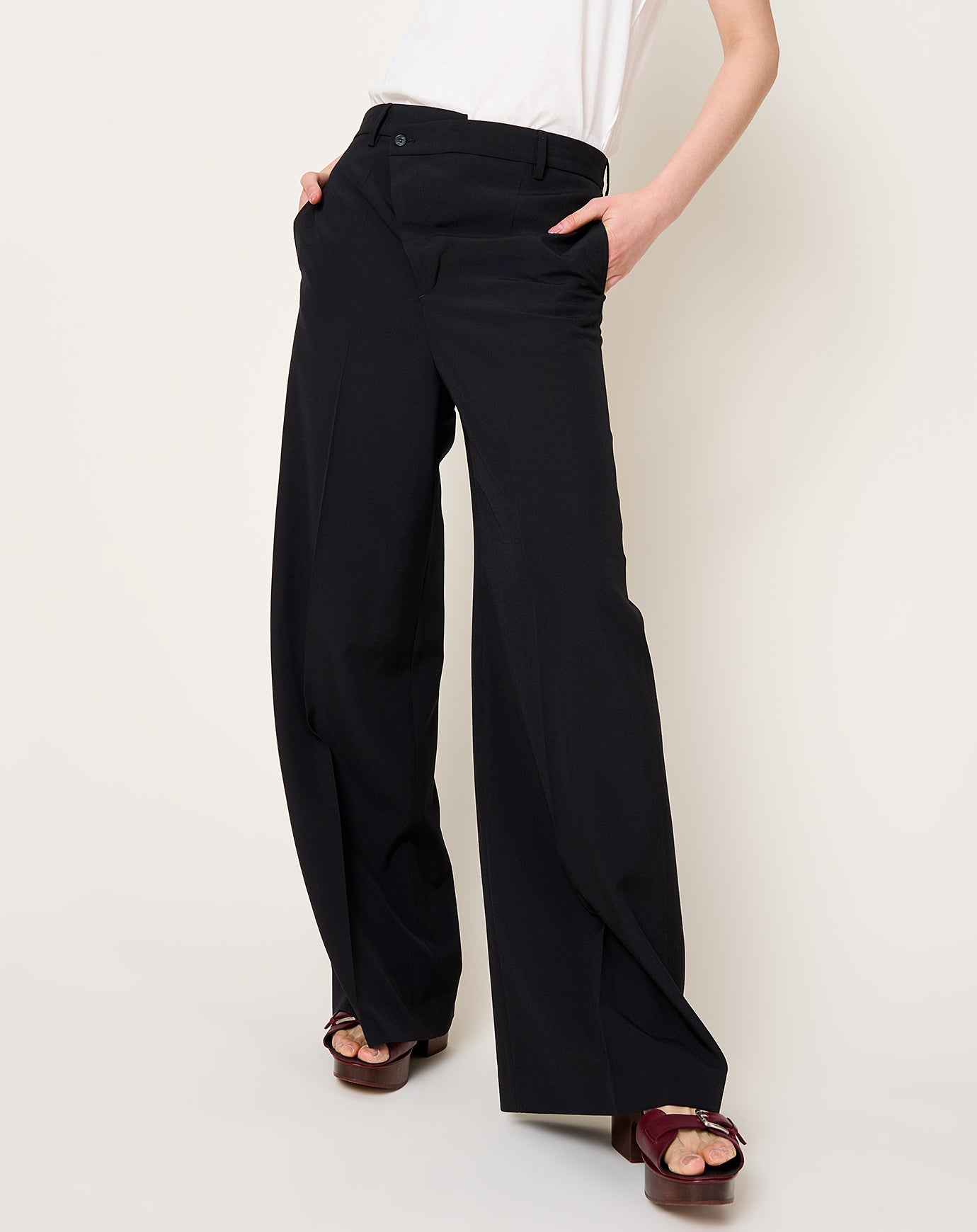 MM6 Off Center Trousers in Black