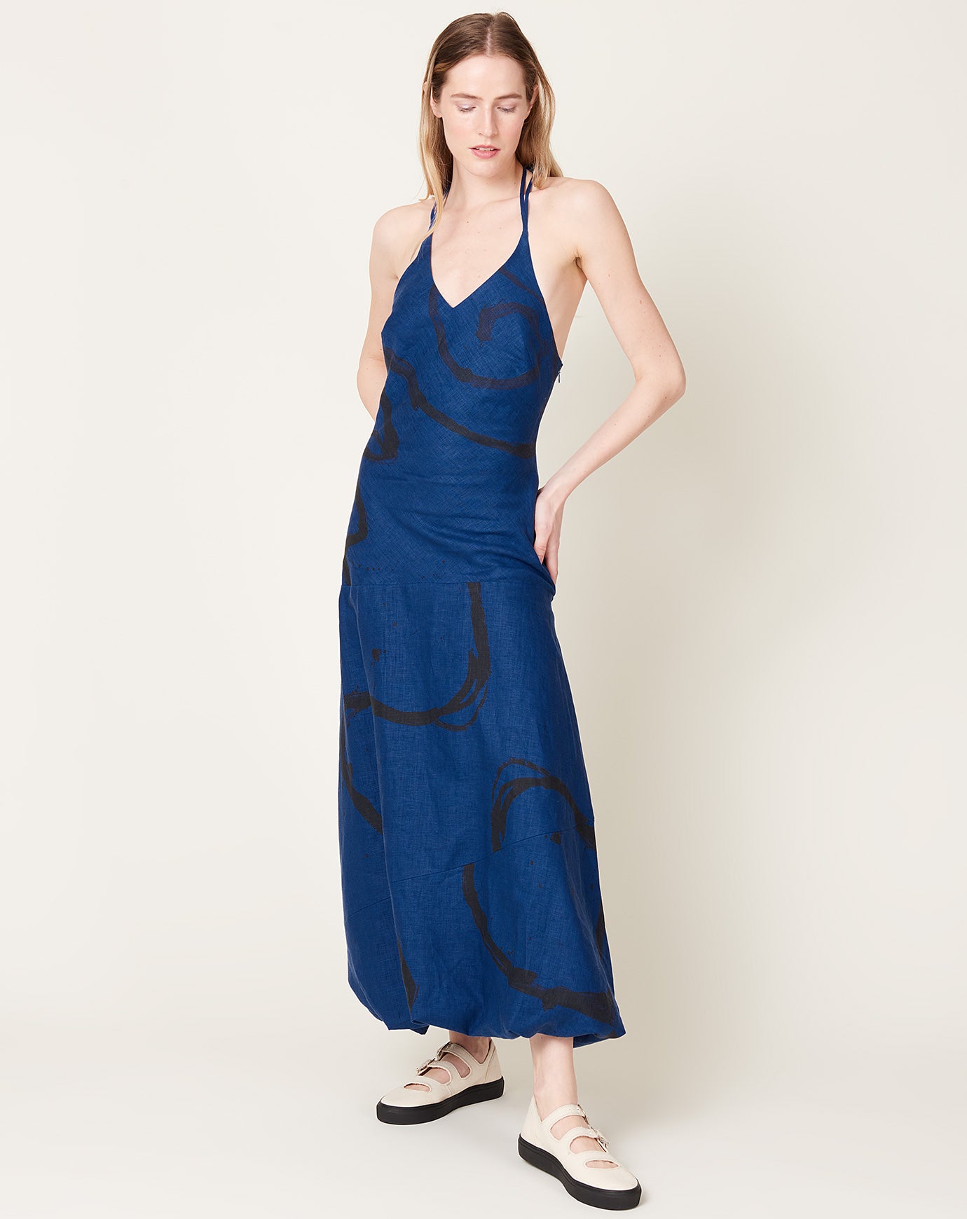 Rachel Comey Formi Dress in Navy Joan Lines Linen