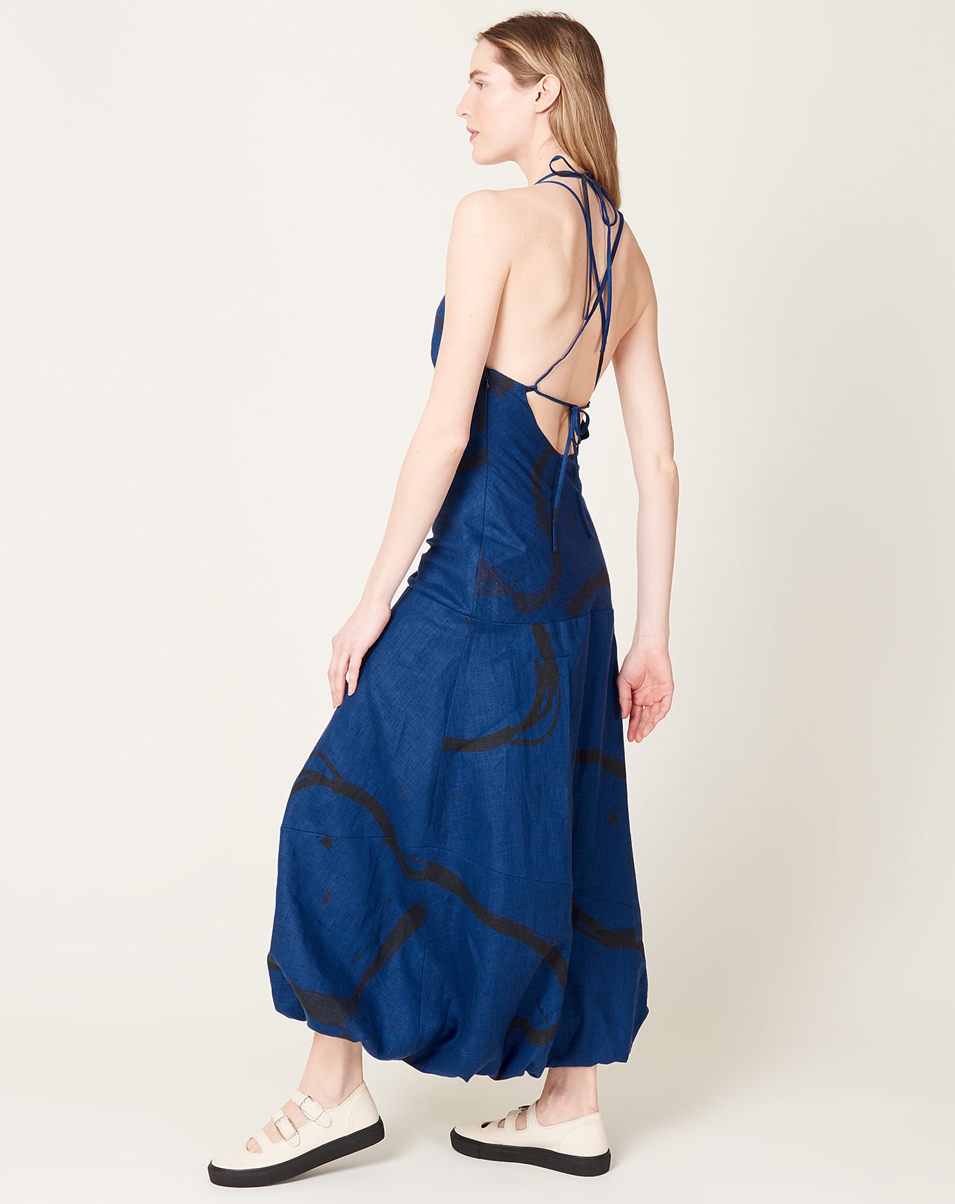 Rachel Comey Formi Dress in Navy Joan Lines Linen