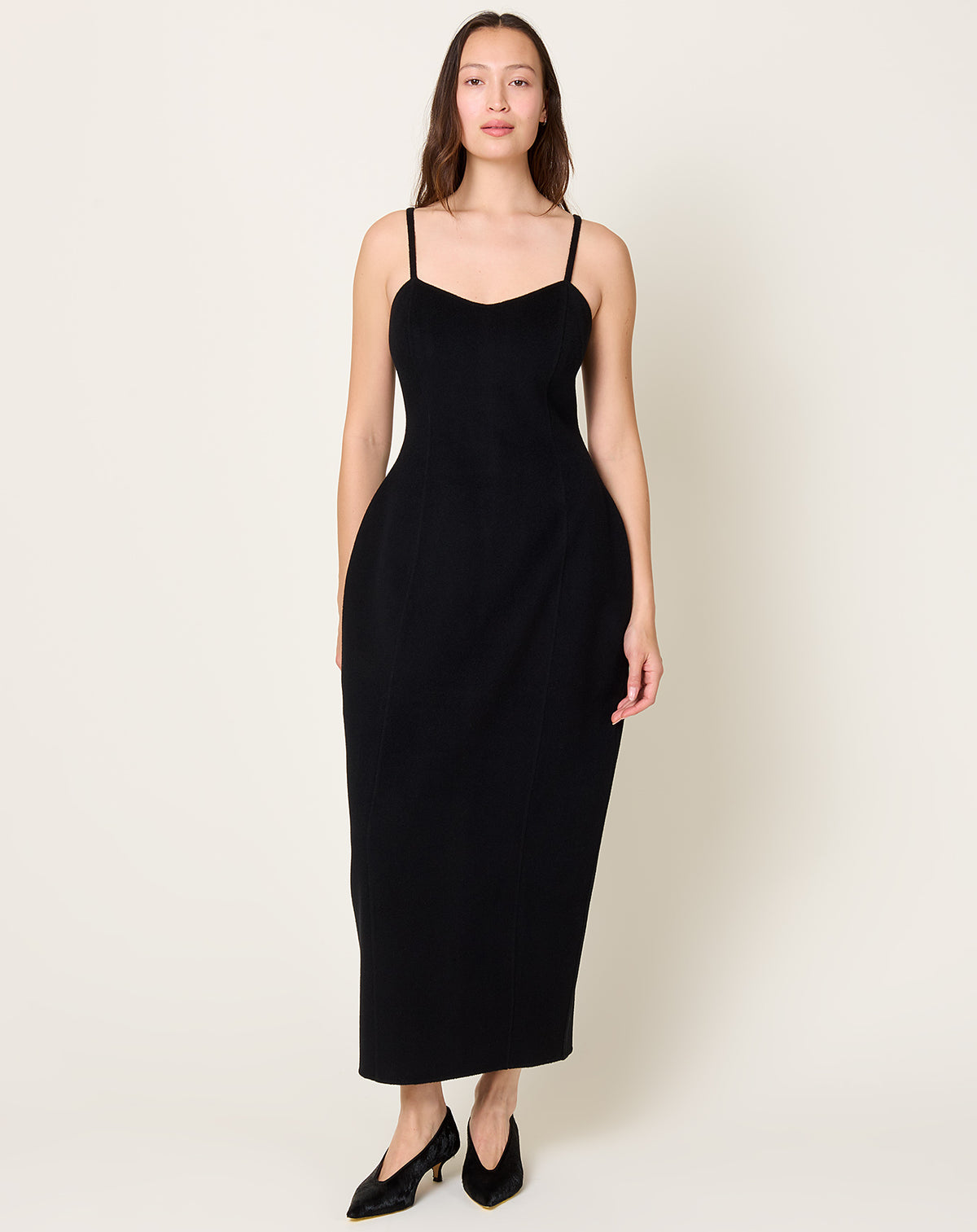 Sculptural Double-Faced Dress in Black | Róhe | Covet + Lou