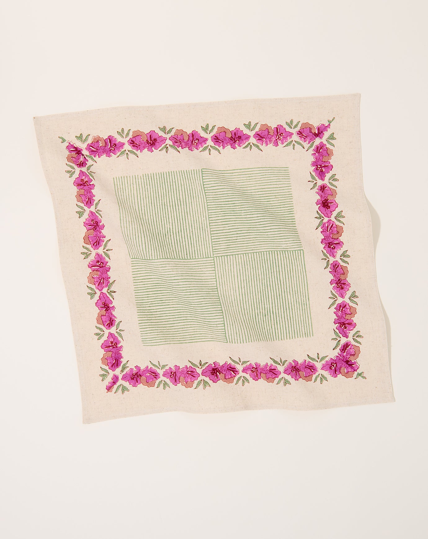 Soil to Studio Simran Block Printed Table Napkins in Sage