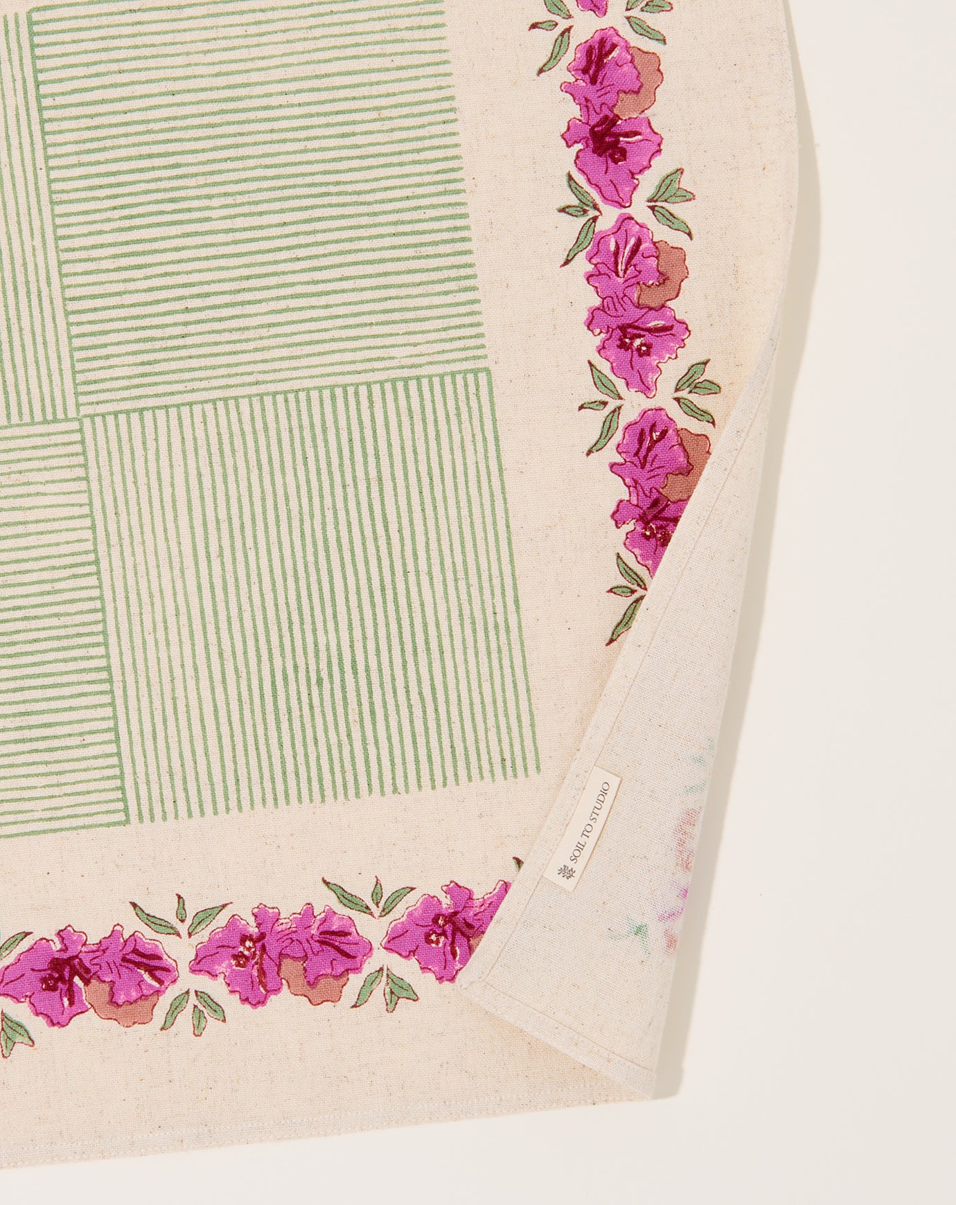 Soil to Studio Simran Block Printed Table Napkins in Sage