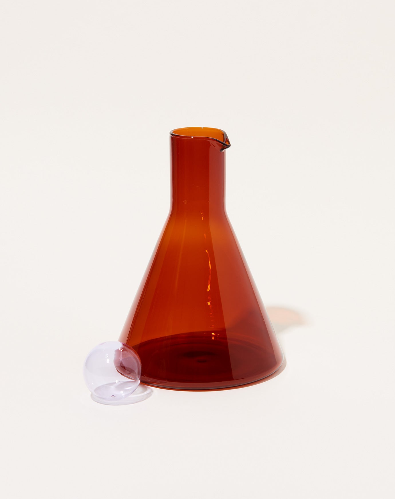 Sophie Lou Jacobsen Bilboquet Carafe in Amber with Lilac