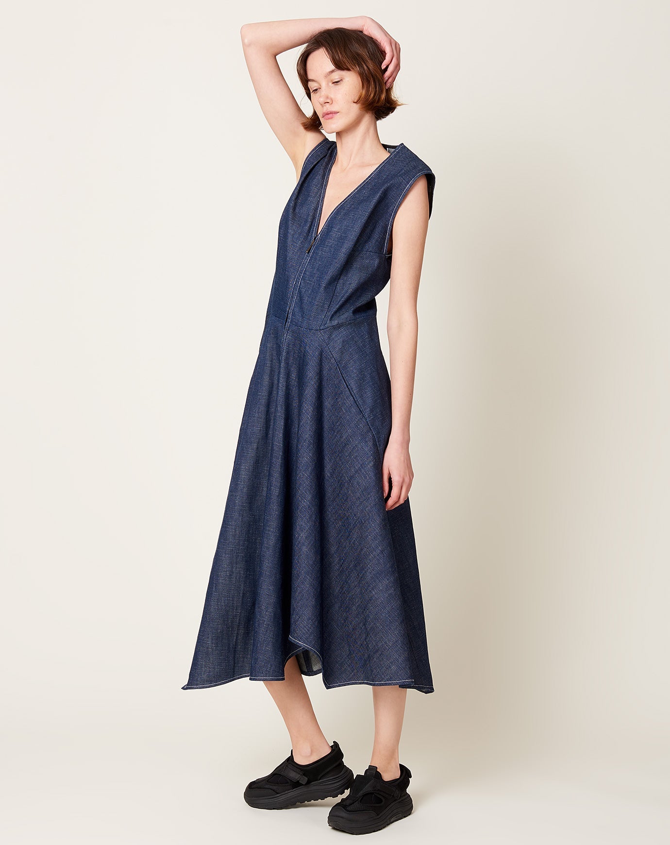 Zero + Maria Cornejo Denim Wave Dress in Indigo