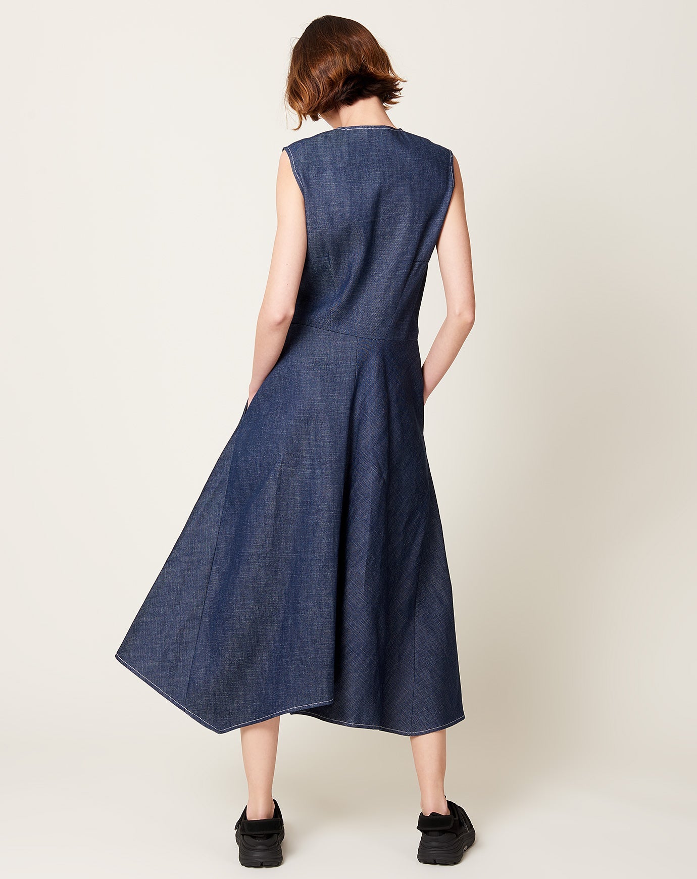 Zero + Maria Cornejo Denim Wave Dress in Indigo