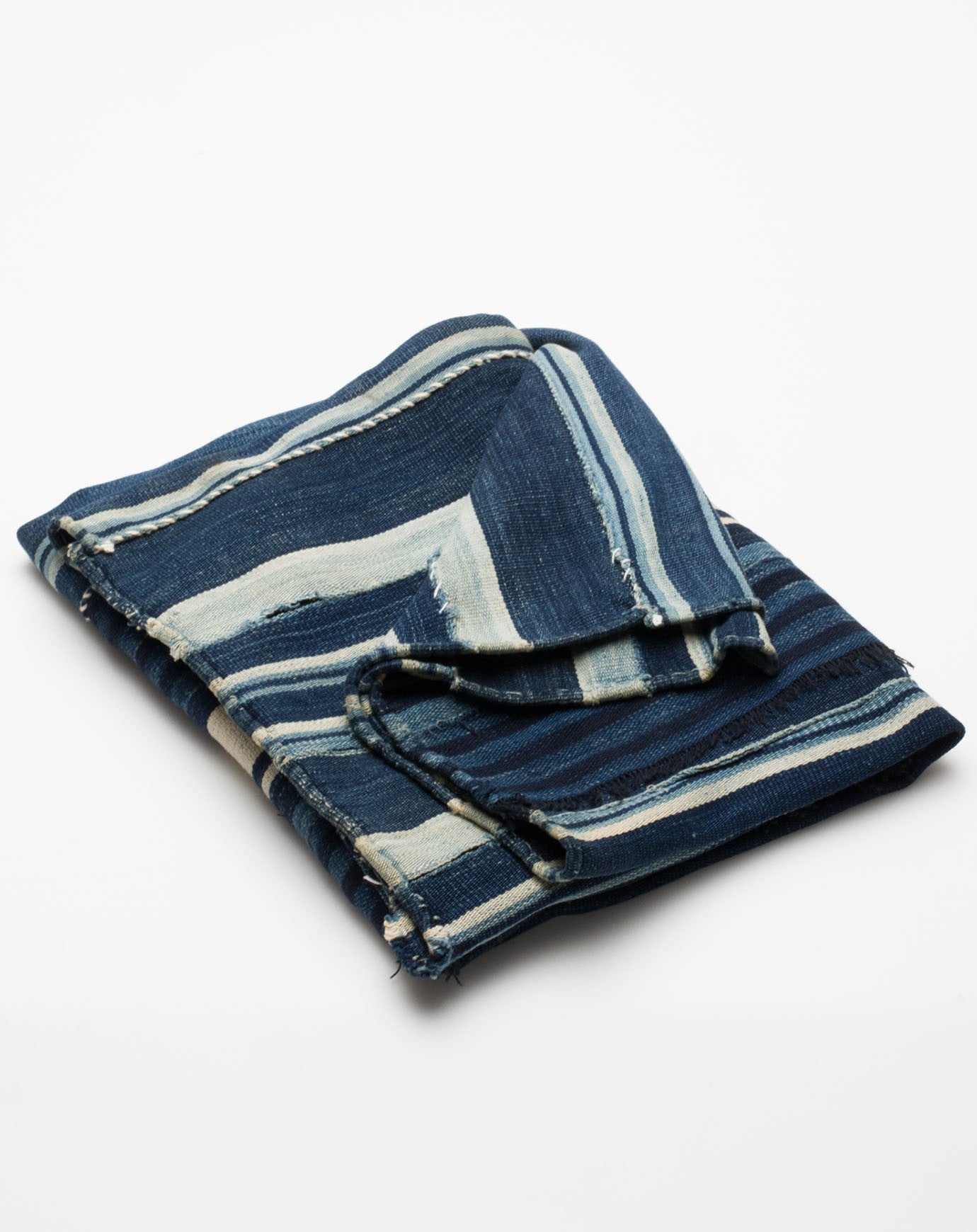 Striped Dyed Textile in Indigo