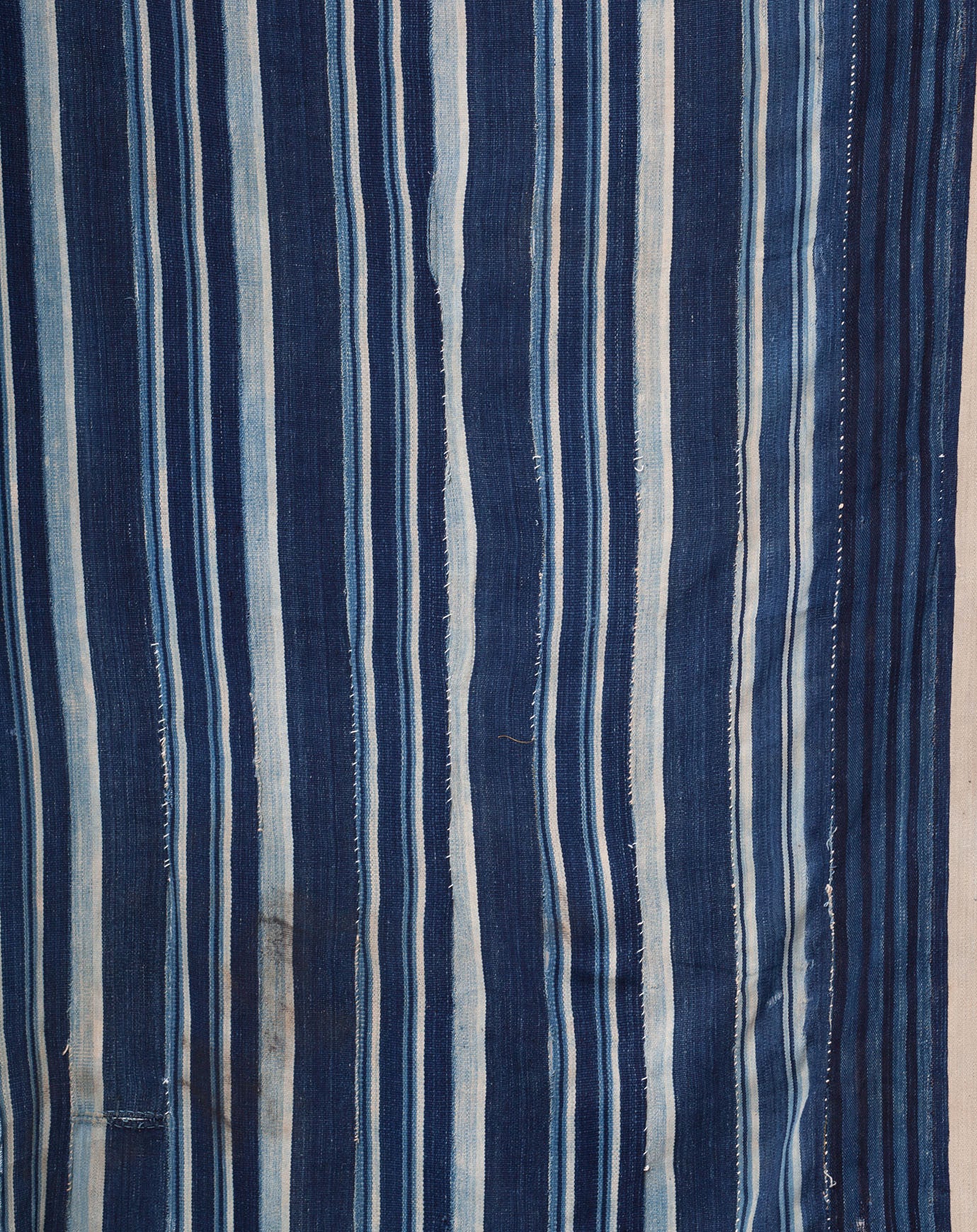 Striped Dyed Textile in Indigo