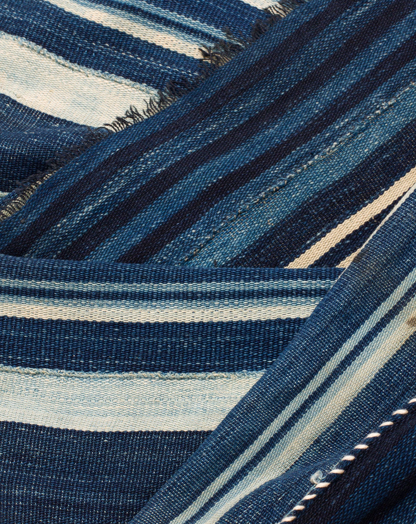 Striped Dyed Textile in Indigo