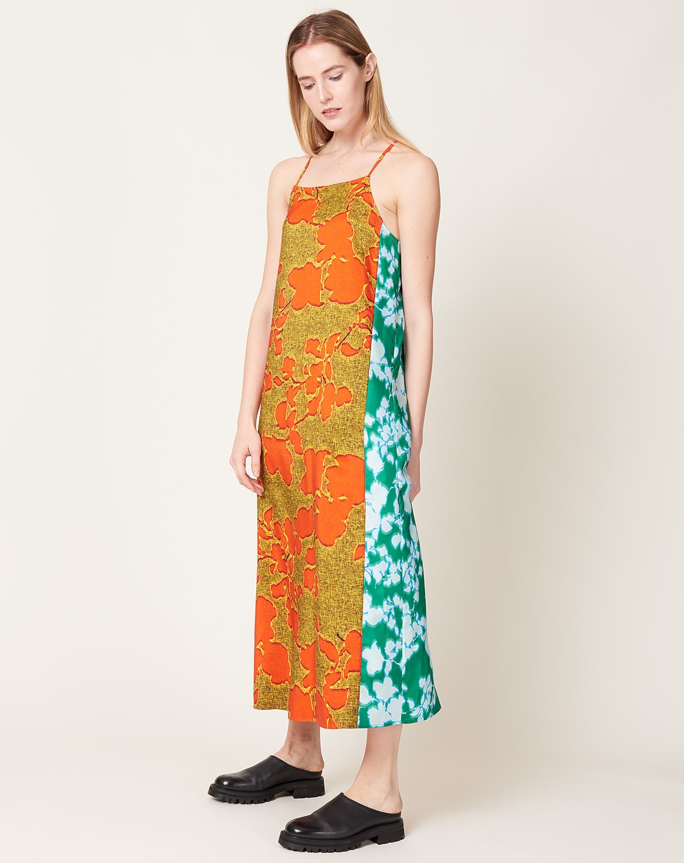 6397 Contrast Floral Slip Dress in Fire & Ice Floral