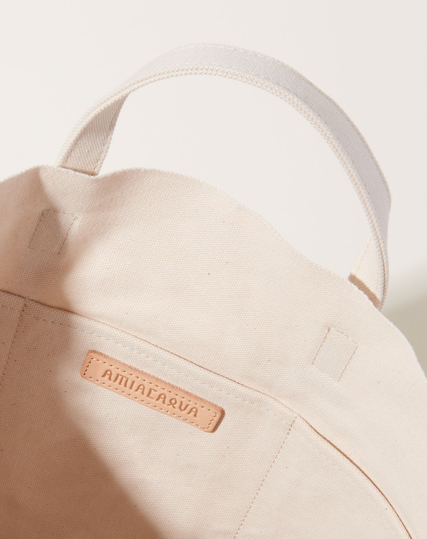 Amiacalva Washed Canvas 6 Pocket Tall Tote in White
