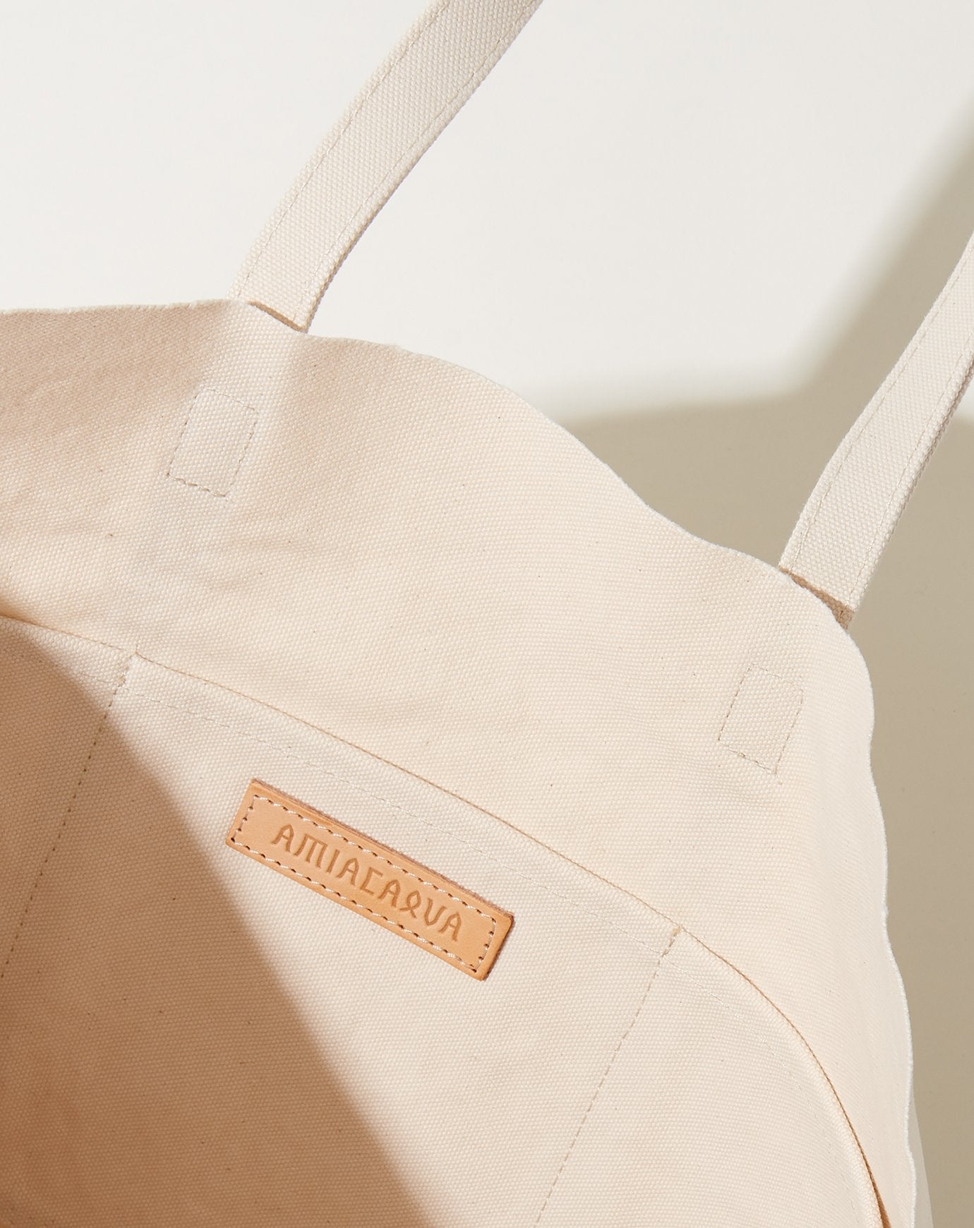 Amiacalva Washed Canvas 6 Pocket Tote in White