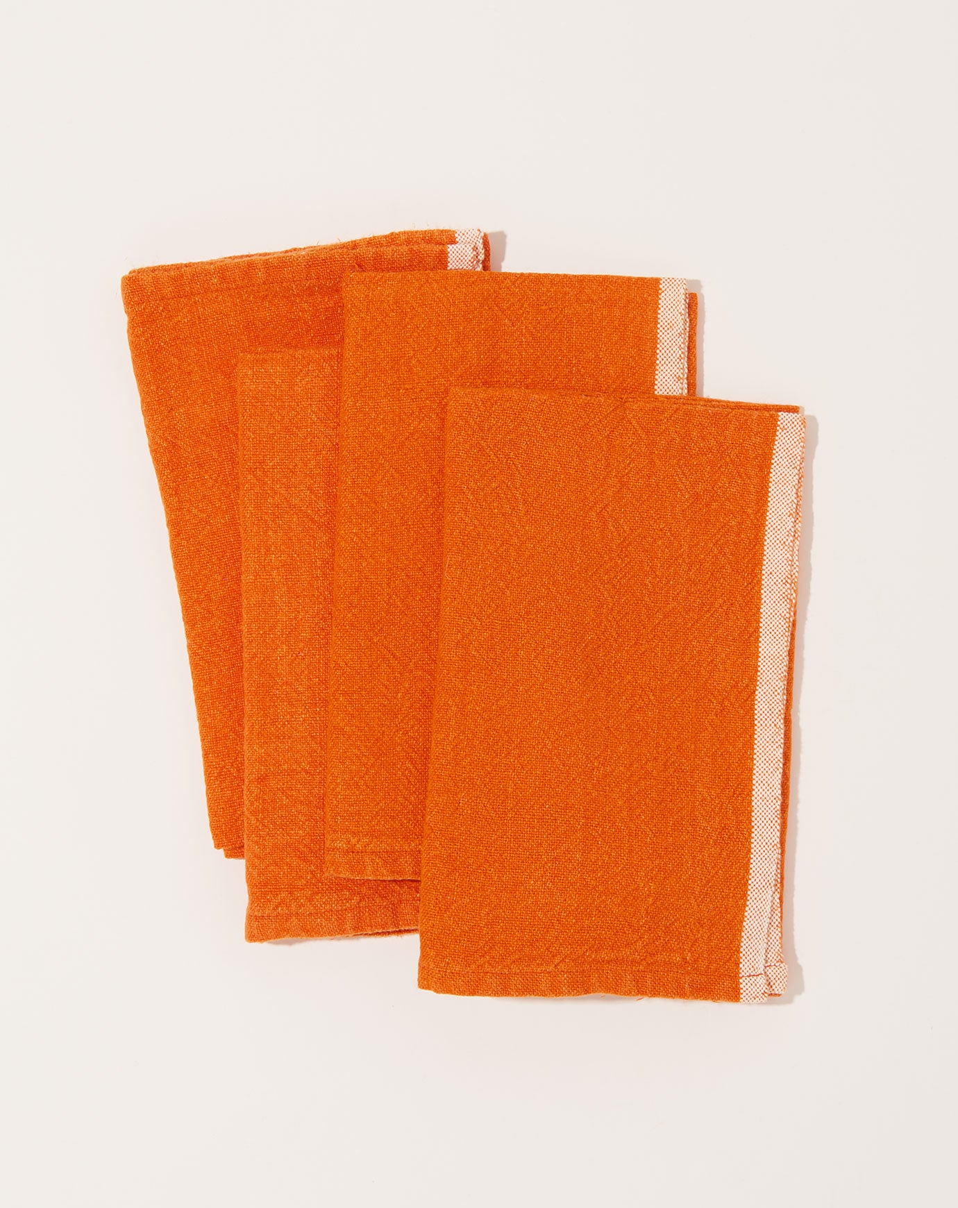 Caravan Chunky Linen Napkins in Orange, Set of 4
