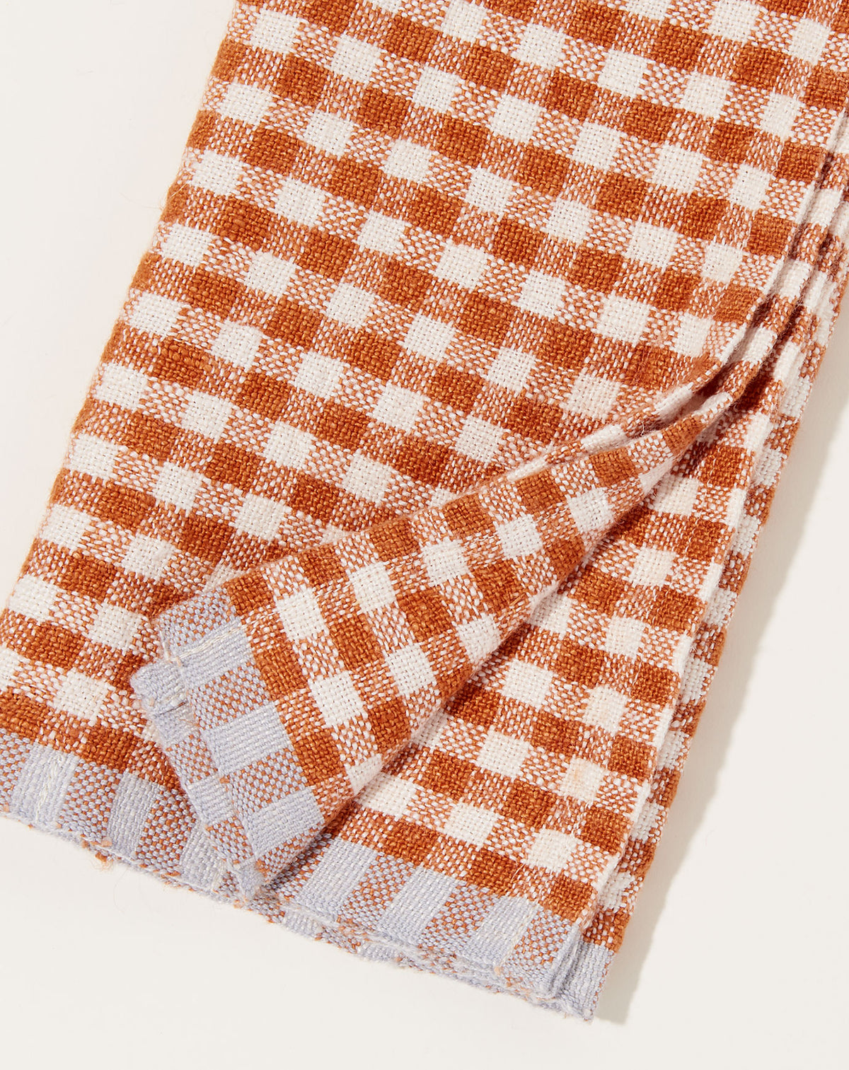 Couleur Nature Two-Tone Gingham Kitchen Towels Blue & Cognac, Set of 2